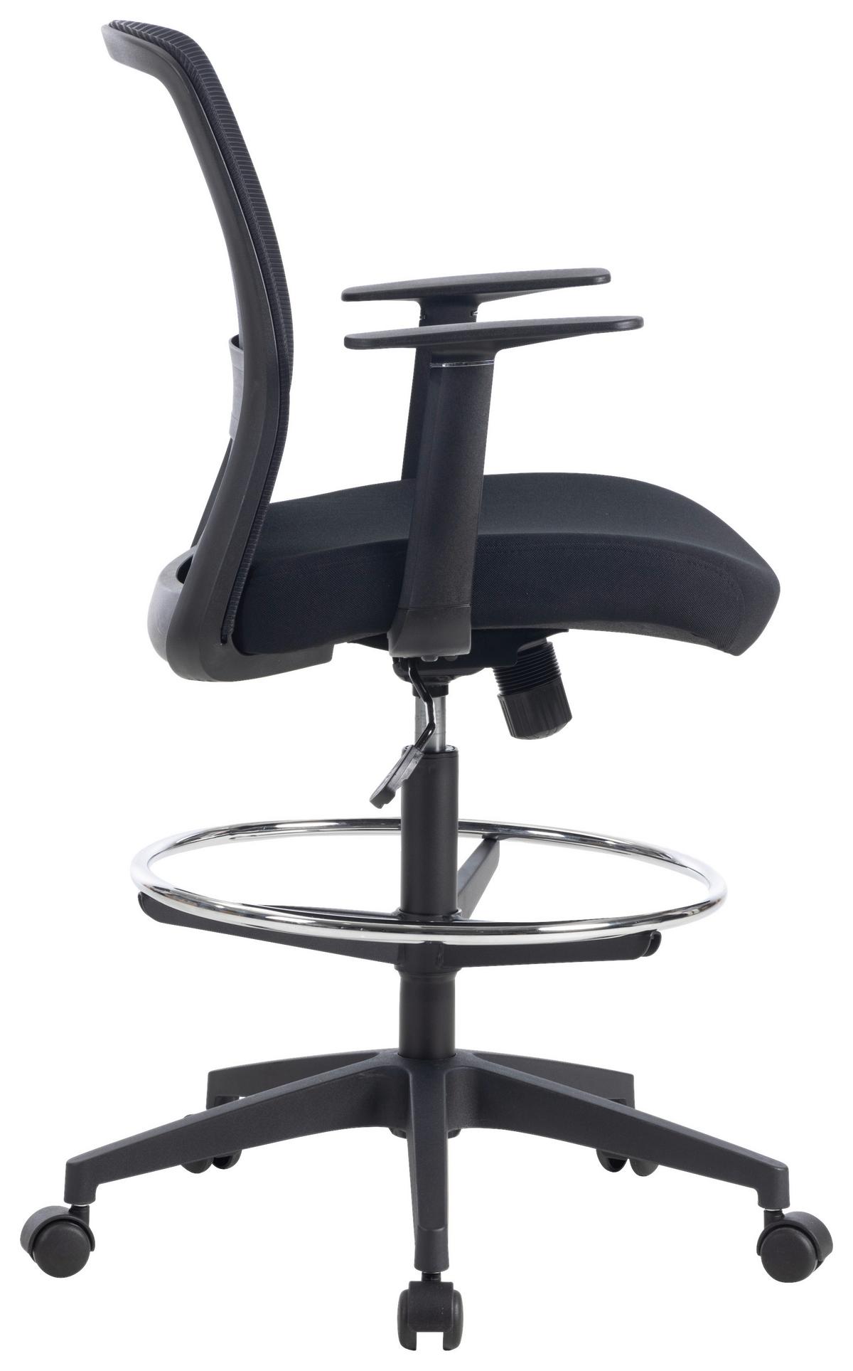 Drehstuhl Mirja Schwarz ca. 60x106-120x57cm - Schwarz, Design, Kunststoff/Textil (60/106-120/57cm) - Mömax