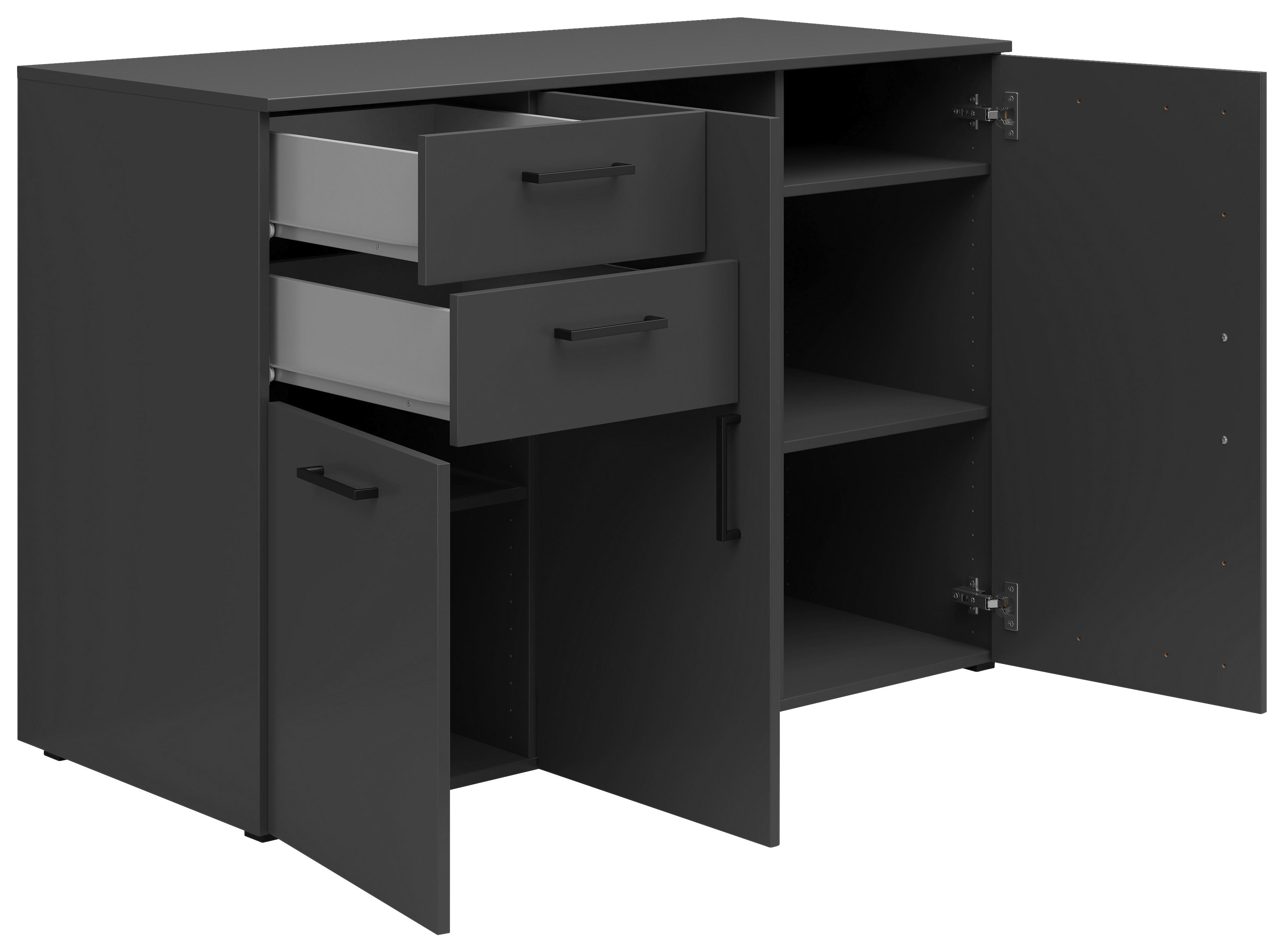 Comodă MULTI - grafit, Modern, material pe bază de lemn (120/83/52cm) - Modern Living