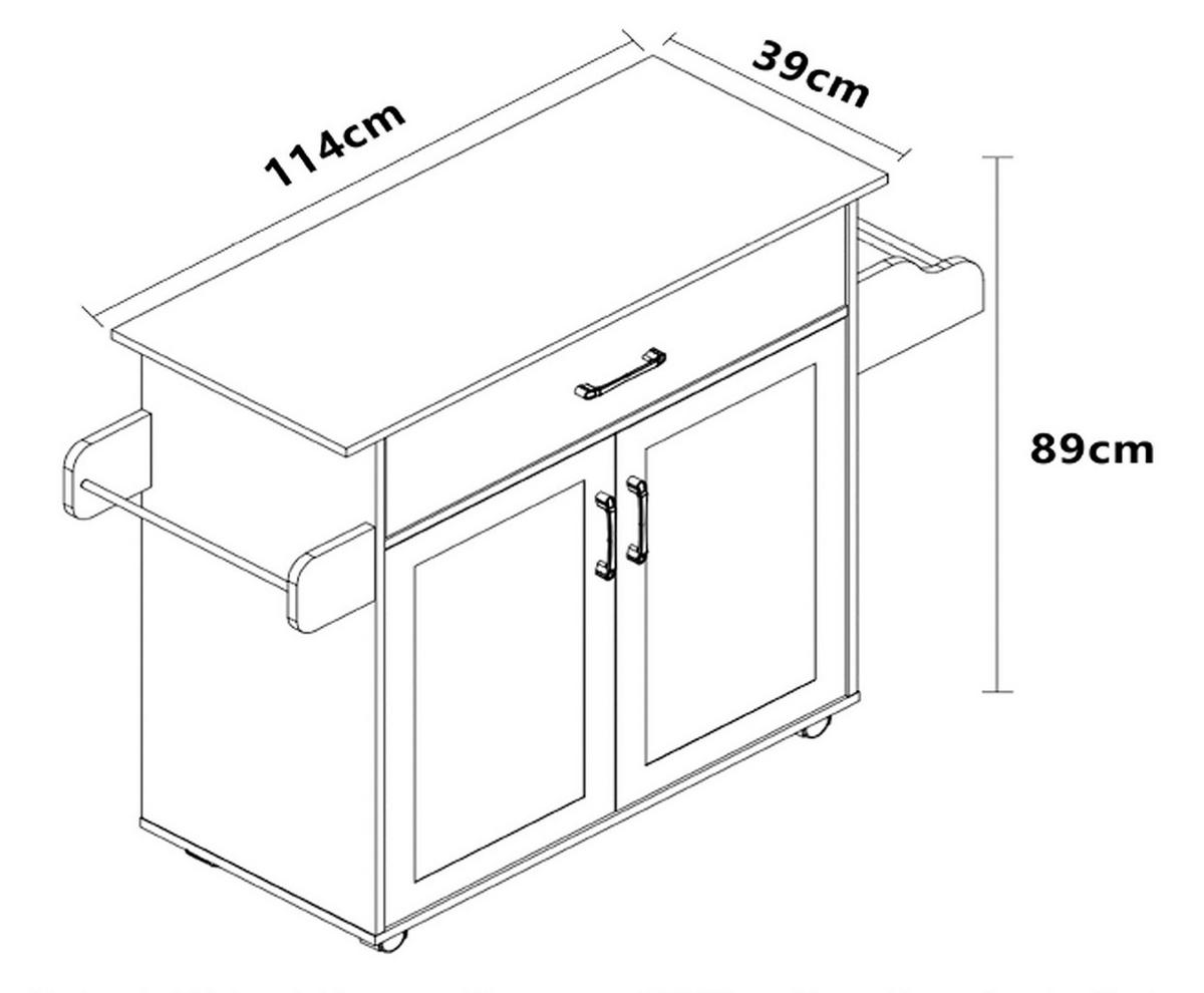 SERVIERWAGEN PASTANO - Honigeiche/Weiss, Basics, Holzwerkstoff/Kunststoff (114/89/39cm) - MID.YOU