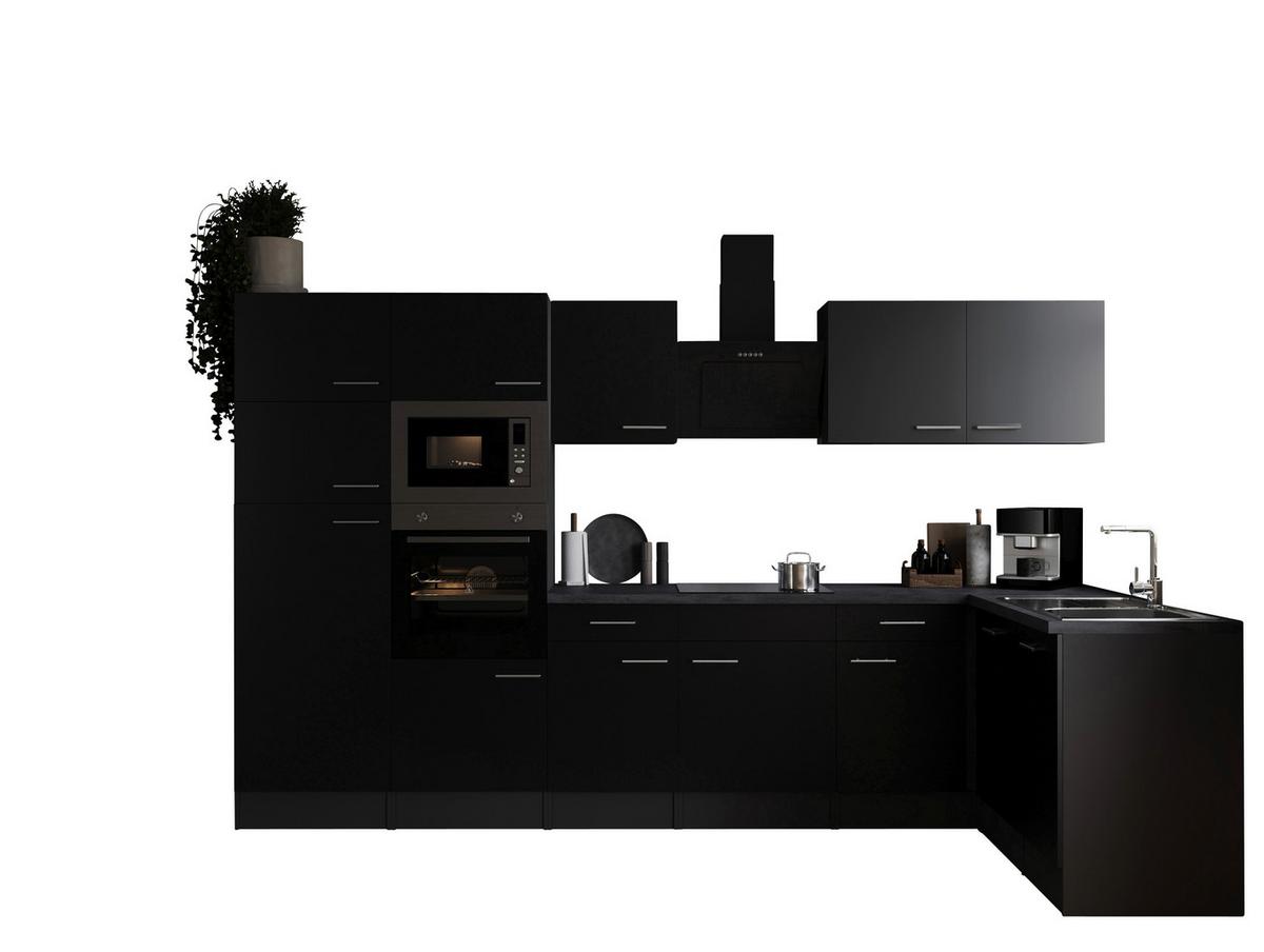 Kotna Kuhinja Z Aparati Oliver, 340x172cm - srebrne barve/črna, Design, kovina/leseni material (340/172cm) - Respekta