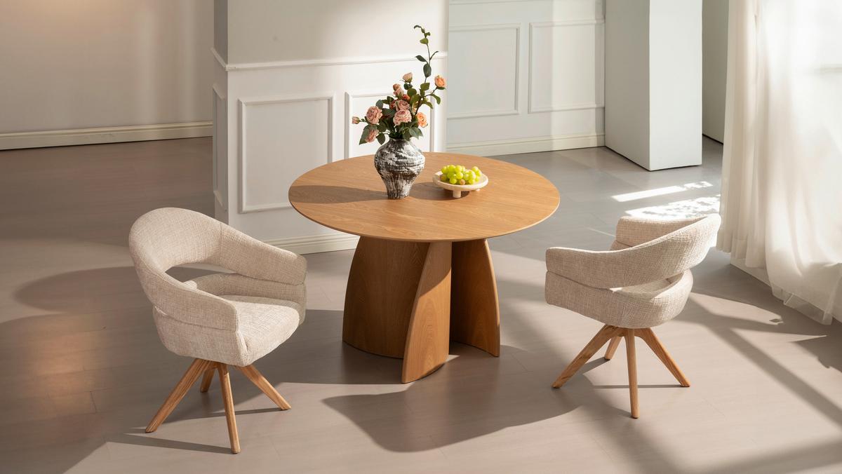 Jedilna Miza Atlas, Barva Hrasta, Ø 120 - barve hrasta, Moderno, leseni material/les (120/75cm) - Livetastic