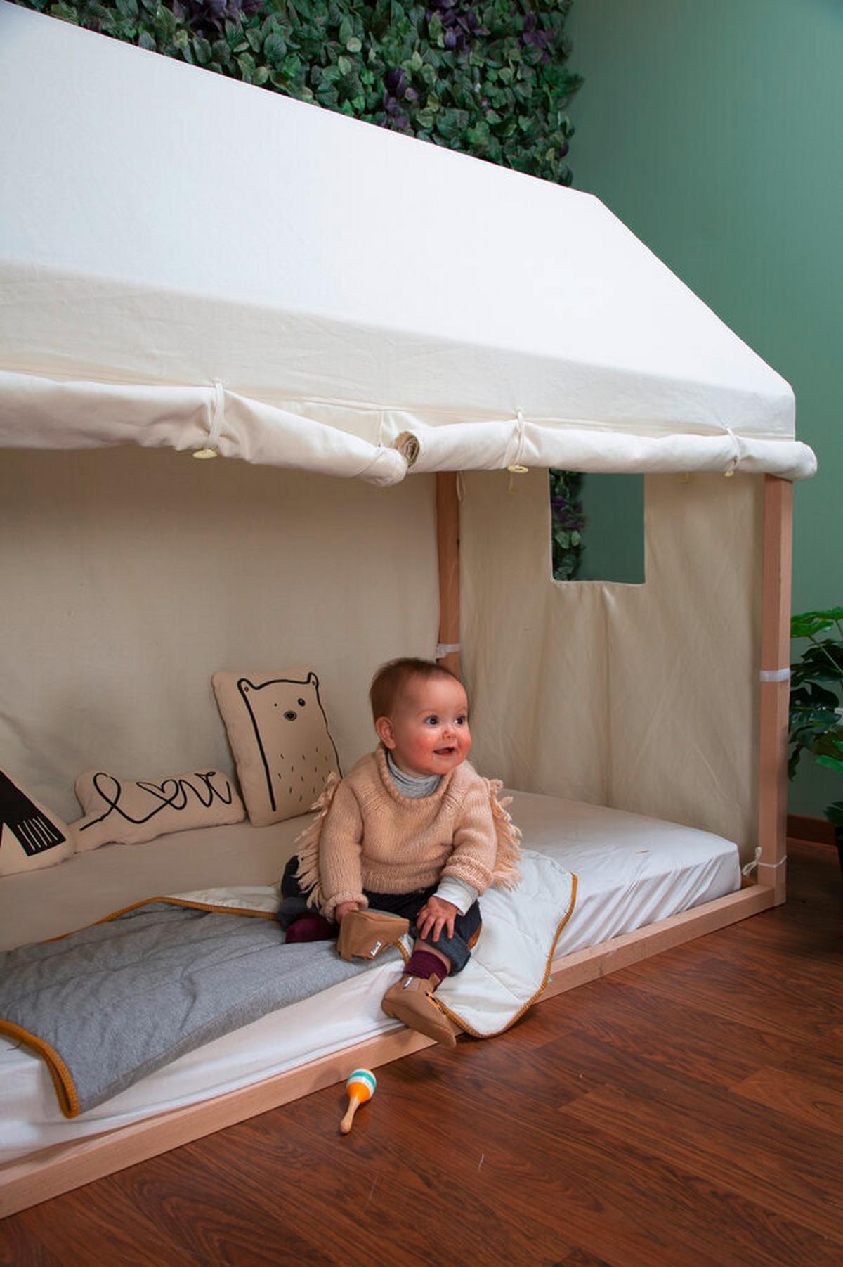 BALDACHIM HAUSRAHMEN BEZUG - biały, Basics, tkanina (90/200cm) - Childhome