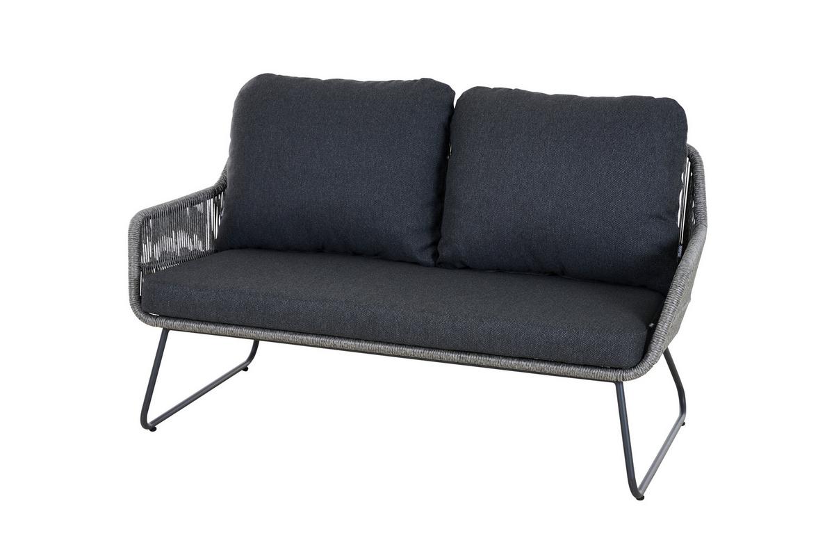 Loungegarnitur Kansas Grau - Grau, Basics, Kunststoff/Textil (145/76/73,5cm) - Siena Garden