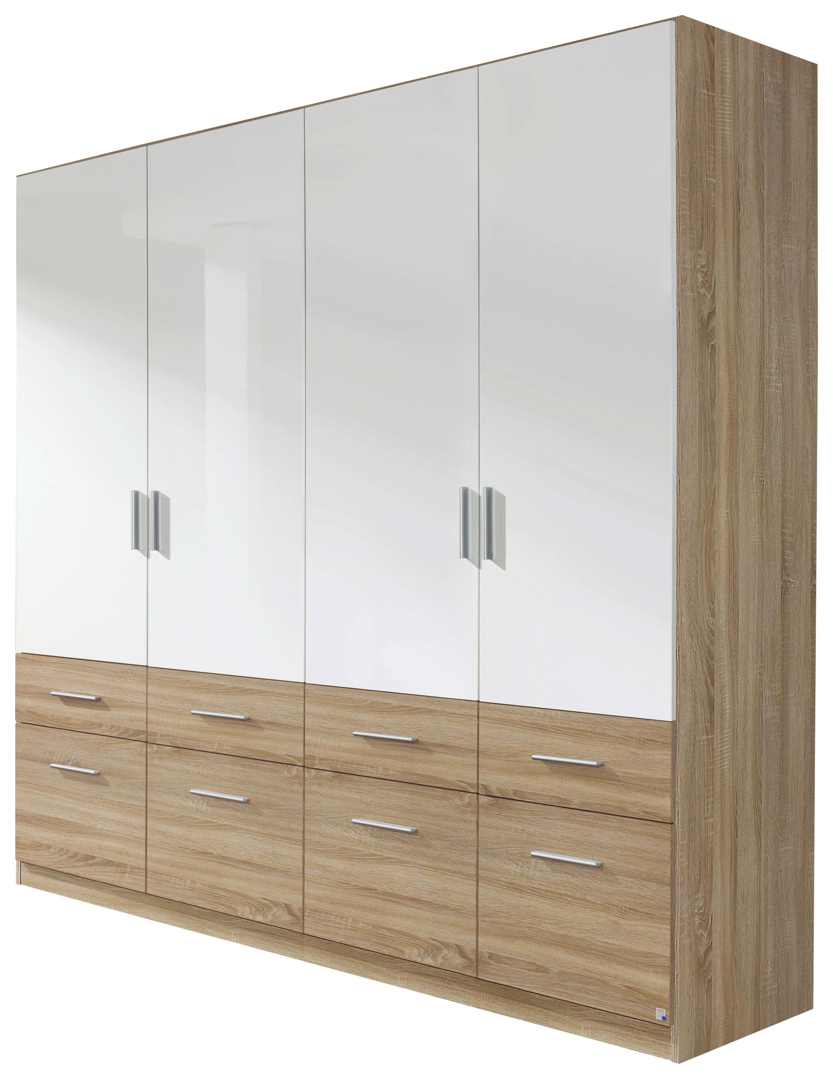Omara Za Oblačila Celle - bela/barve aluminija, Moderno, umetna masa/les (181/197/54cm) - Premium Living