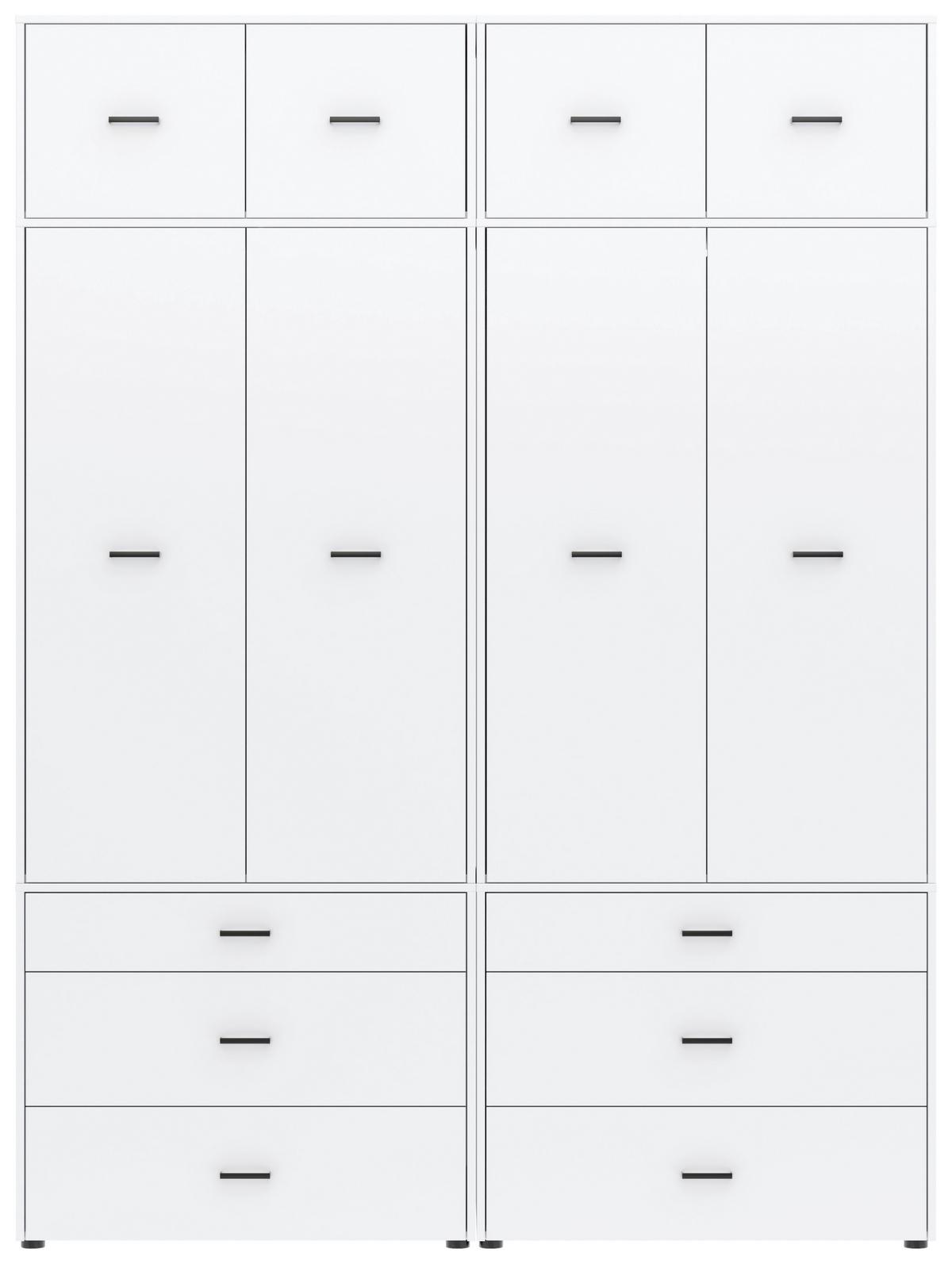 Kleiderschrank Kivo Weiß - Schwarz/Weiß, Basics, Holzwerkstoff/Kunststoff (180/239,40/52,1cm) - Based