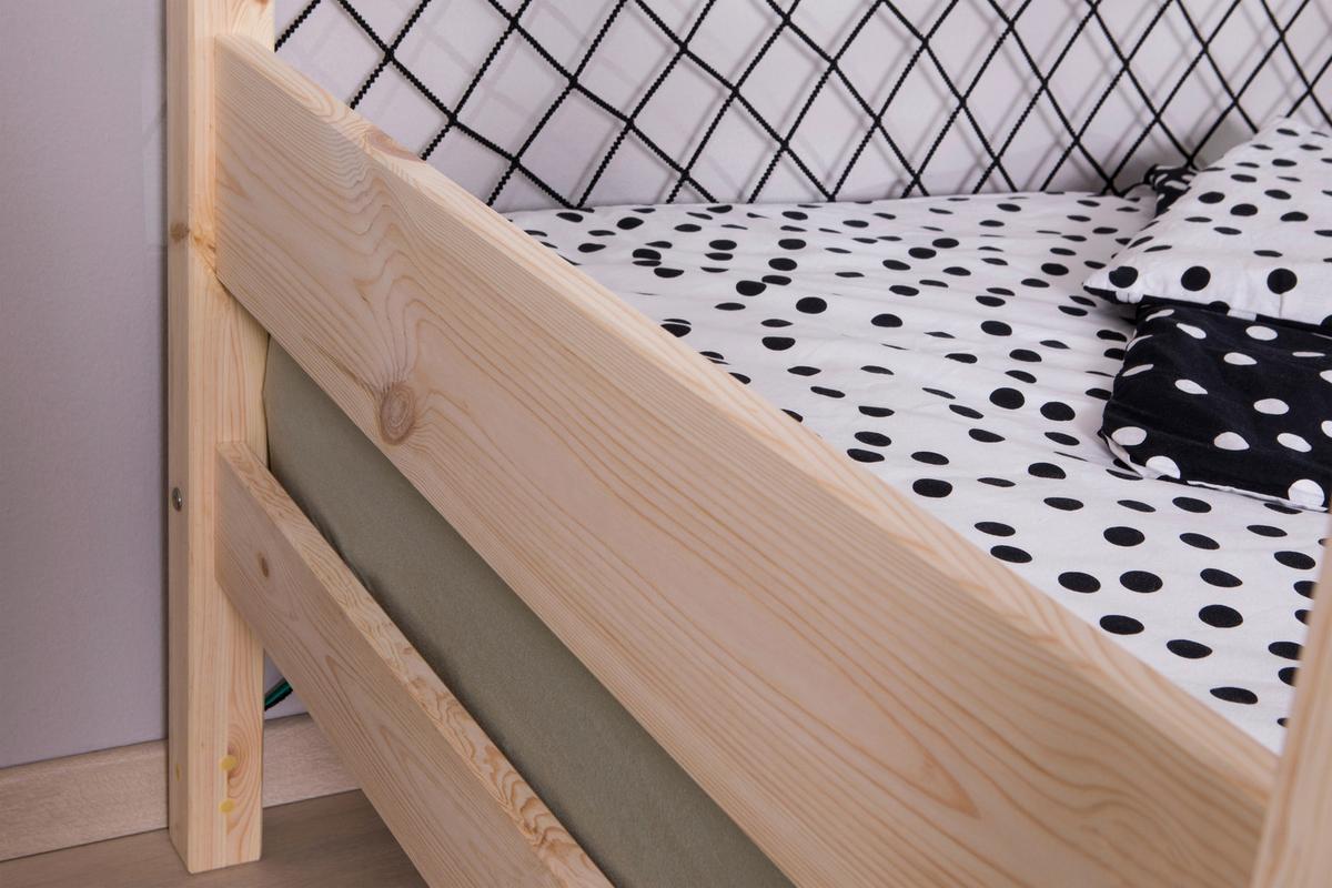 Ausziehbett Fußball Holz ca. 90x200 cm - Naturfarben, MODERN, Holz/Textil (90/200cm) - MID.YOU