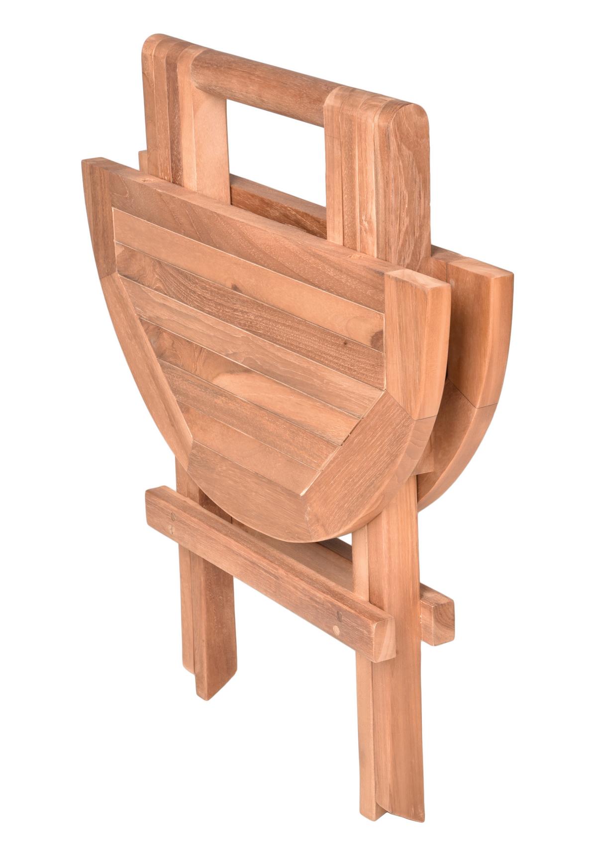 Gartenbeistelltisch Mitan Teak klappbar - Braun, Basics, Holz (50/50/51cm) - Gardenson