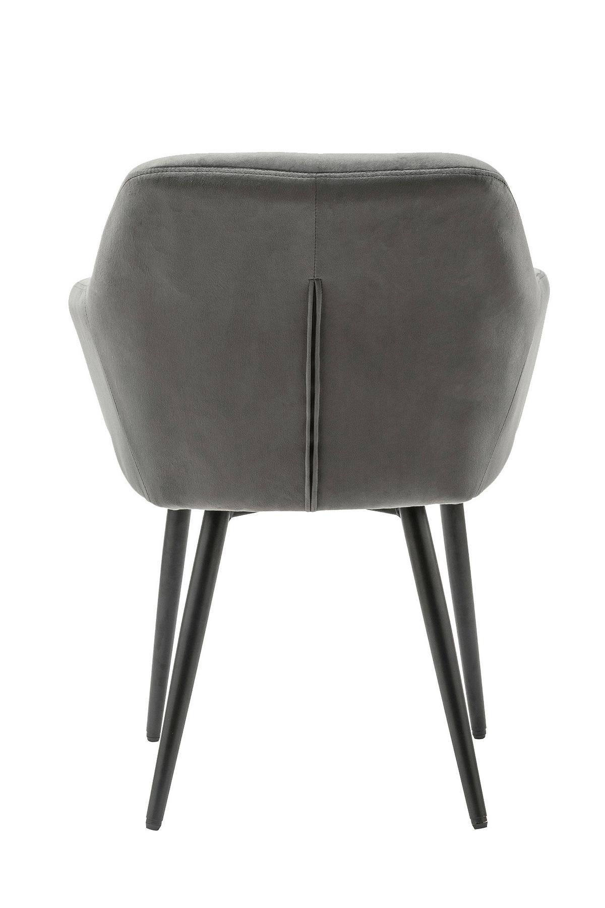 Naslanjač Samt, Siva - siva/črna, Moderno, kovina/tekstil (61/85/45cm) - Livetastic