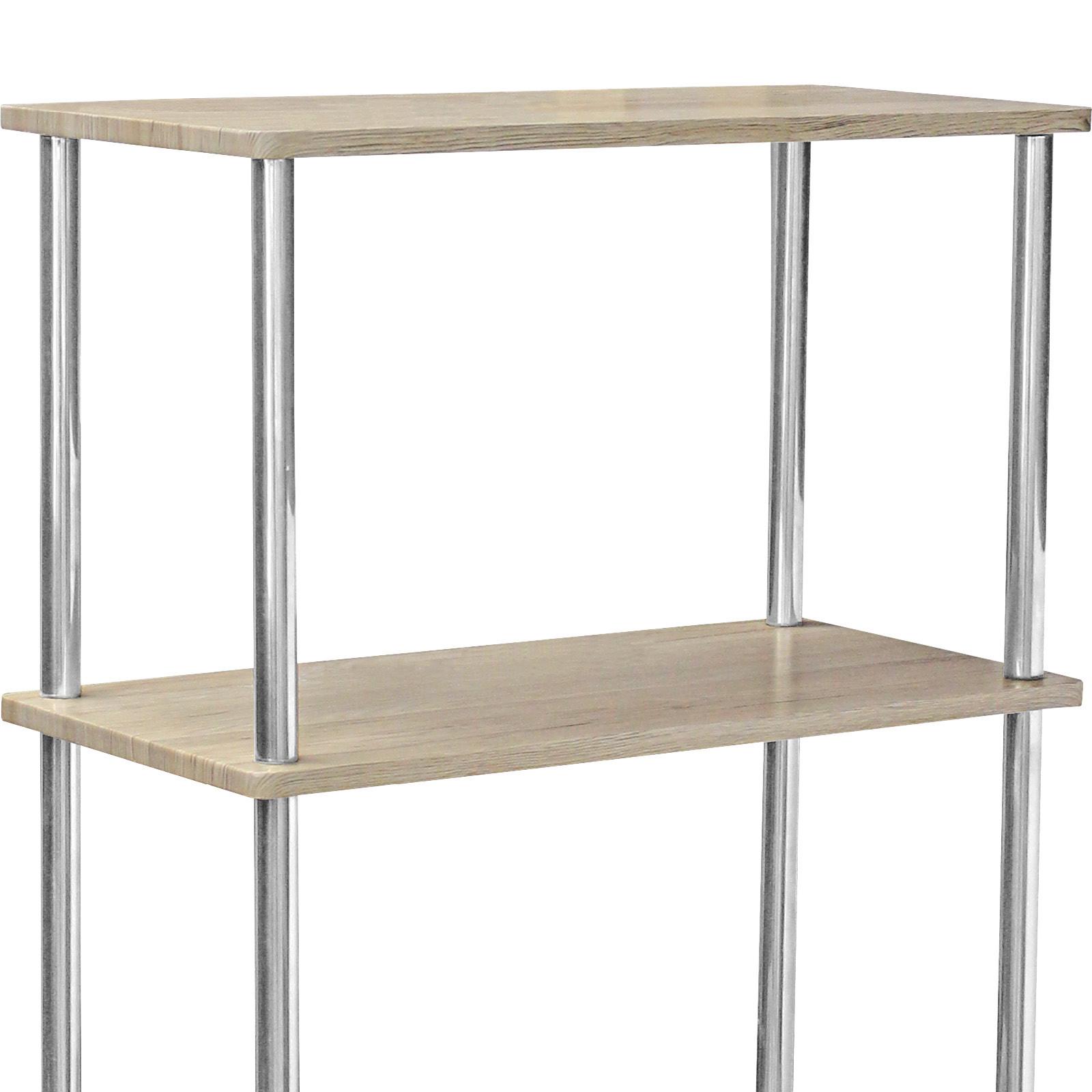Regal Timilli 2, Barva Hrasta - barve kroma/barve hrasta, Moderno, kovina/leseni material (60/110/30cm)