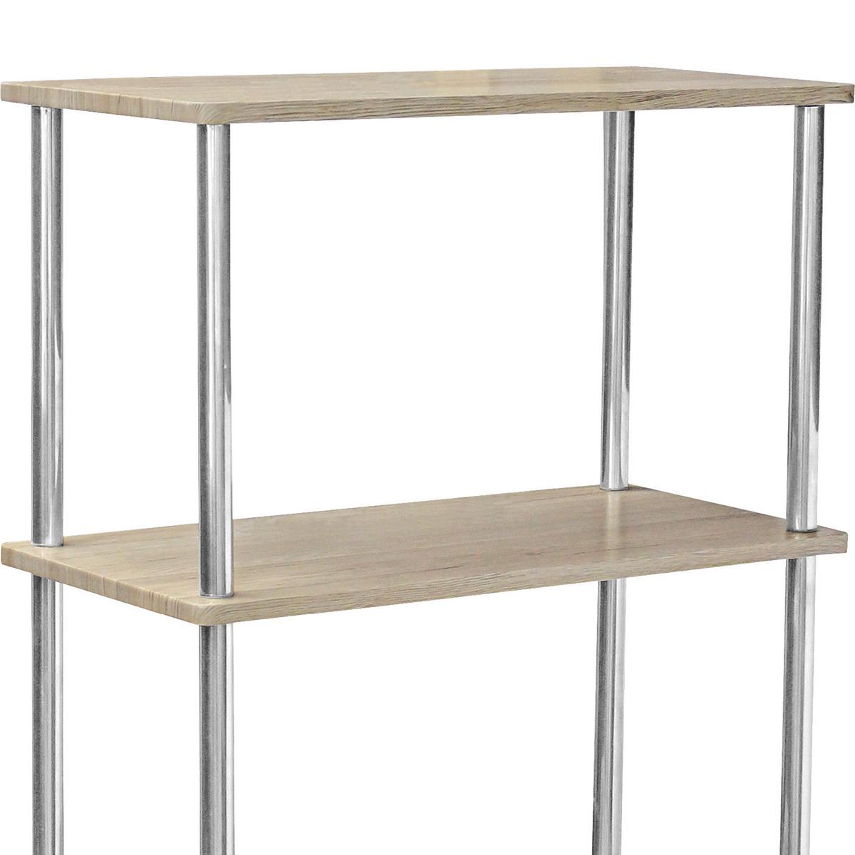Regal Timilli 2, Barva Hrasta - barve kroma/barve hrasta, Moderno, kovina/leseni material (60/110/30cm)