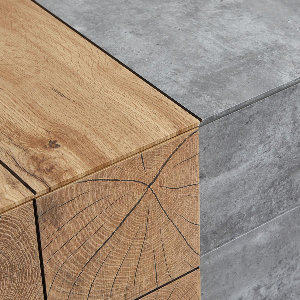 Lowboard Casper Grau/Eichefarben MDF - Eichefarben/Grau, MODERN, Holz (180/55/40cm) - Bessagi Home
