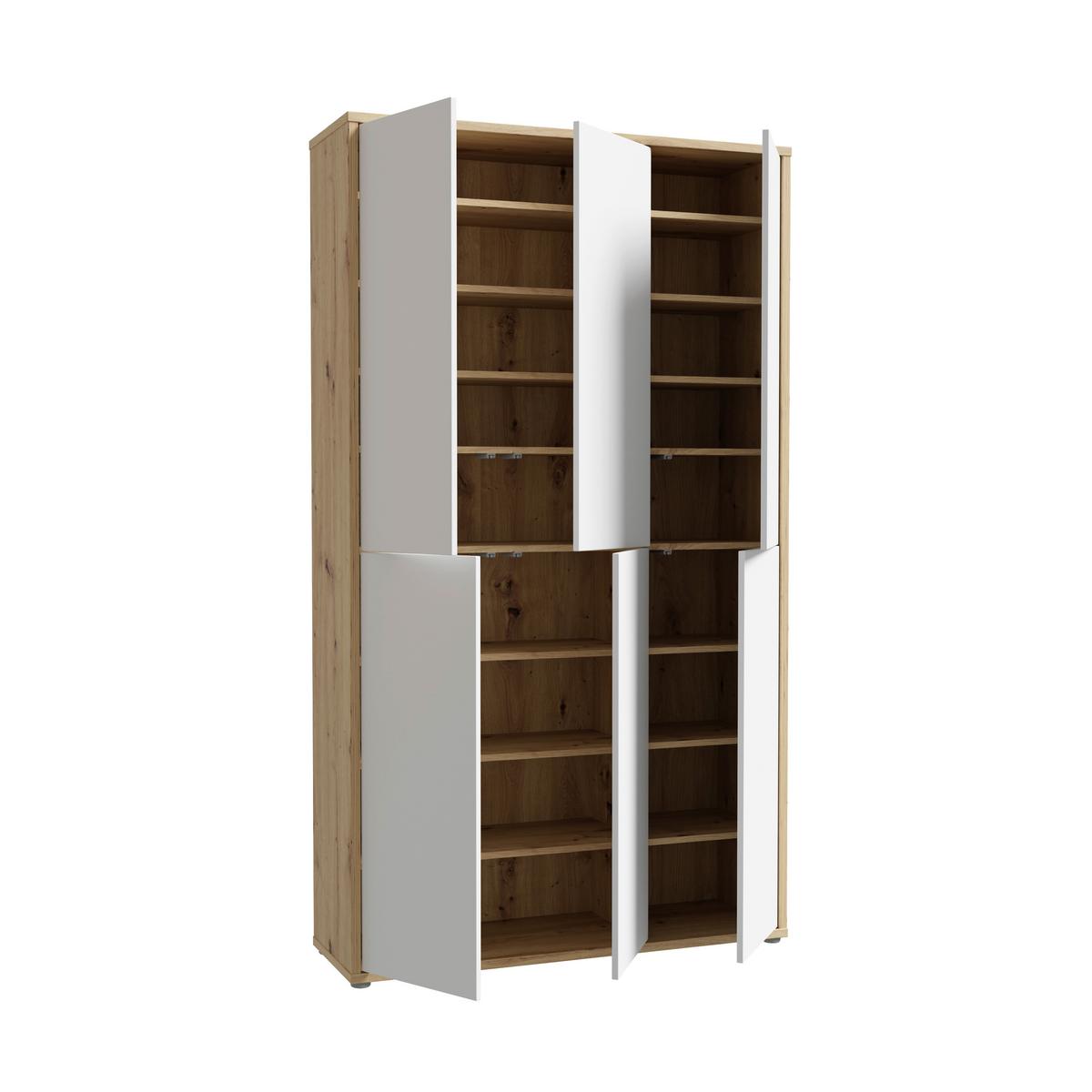 Ormar Za Cipele Alice - siva/hrast Artisan, Moderno, drvni materijal/plastika (109,2/191,9/34,9cm) - Modern Living