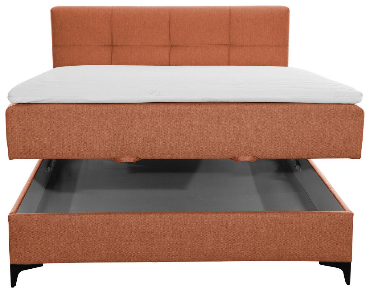 Box Krevet Freddie - boje hrđe/crna, Konvencionalno, tekstil/metal (140/200cm)