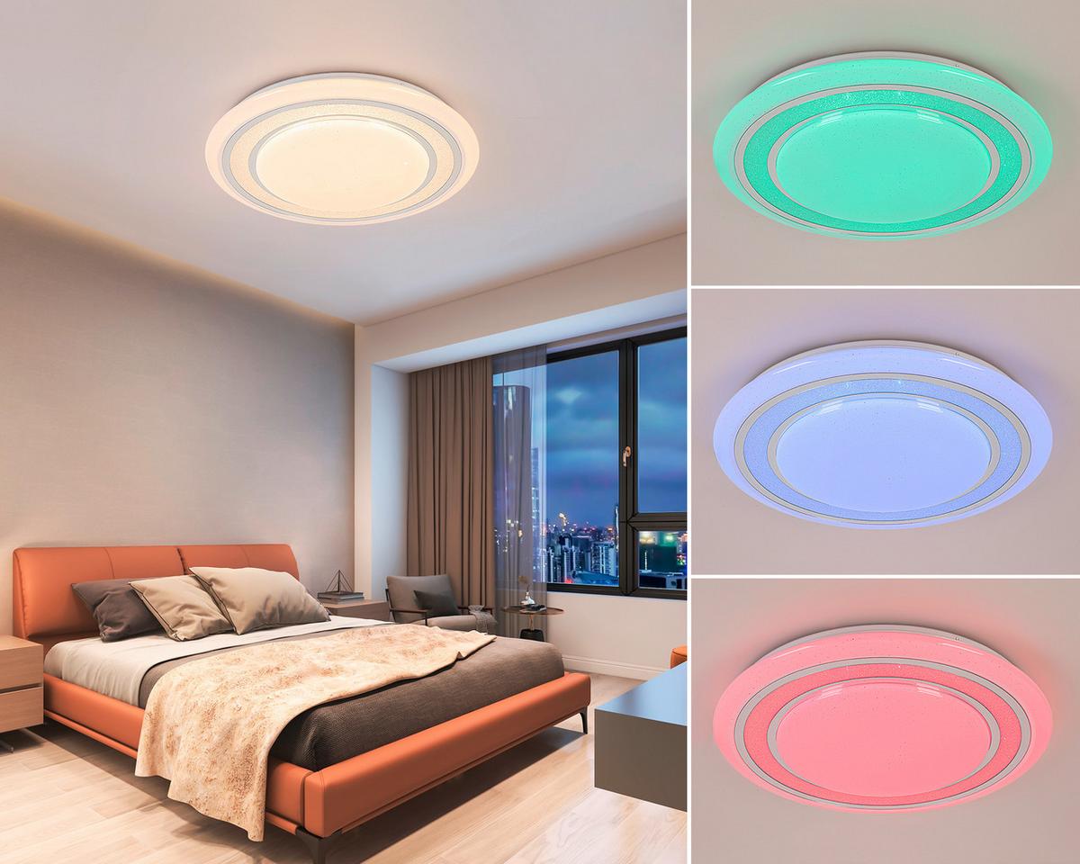 Led Mennyezeti Lámpa Giesbert - króm/fehér, Modern, műanyag/fém (55/8cm) - Premium Living