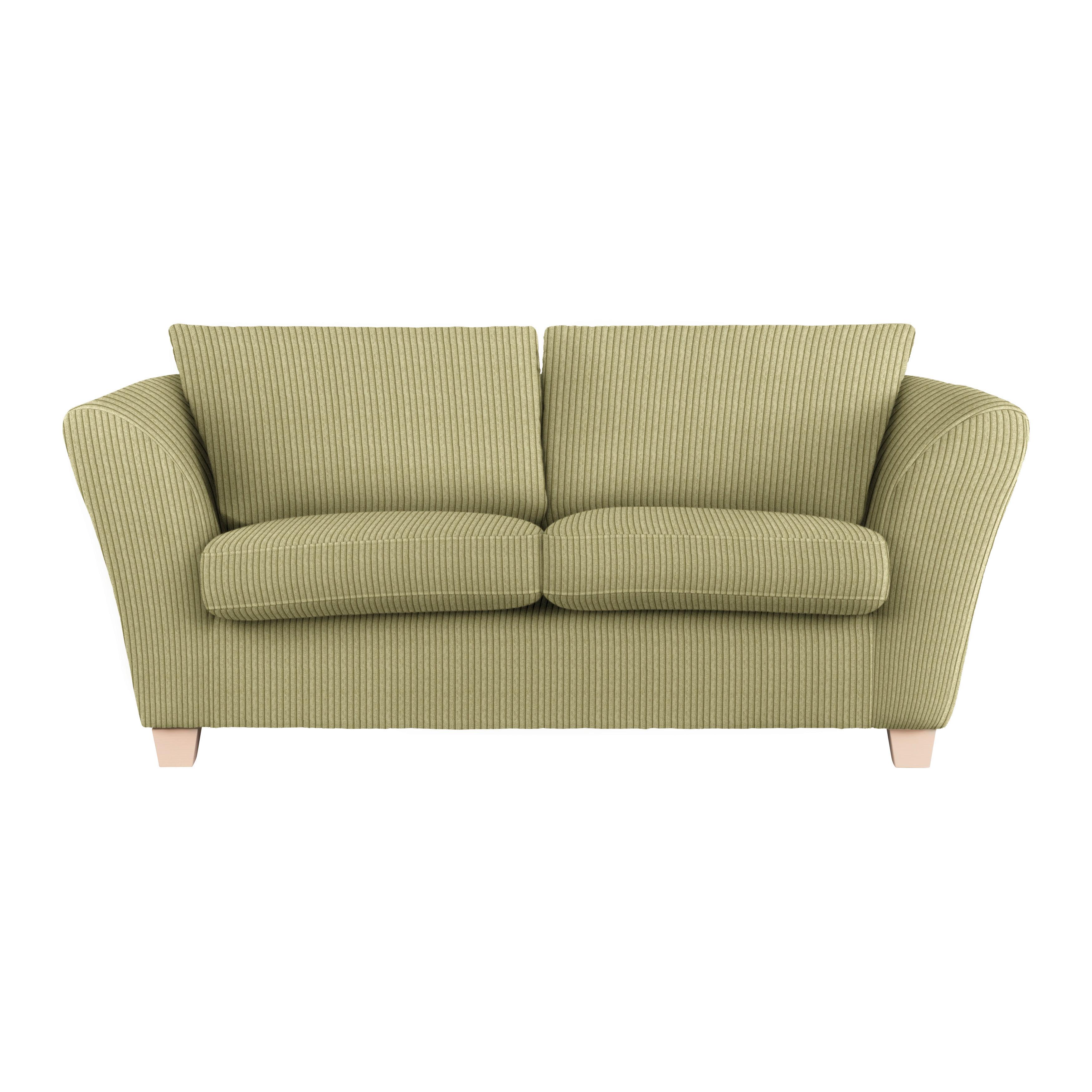 2-Sitzer-Sofa Devado Limette Cord - Limette/Naturfarben, Holz/Textil (190/70-85/95cm) - Mömax