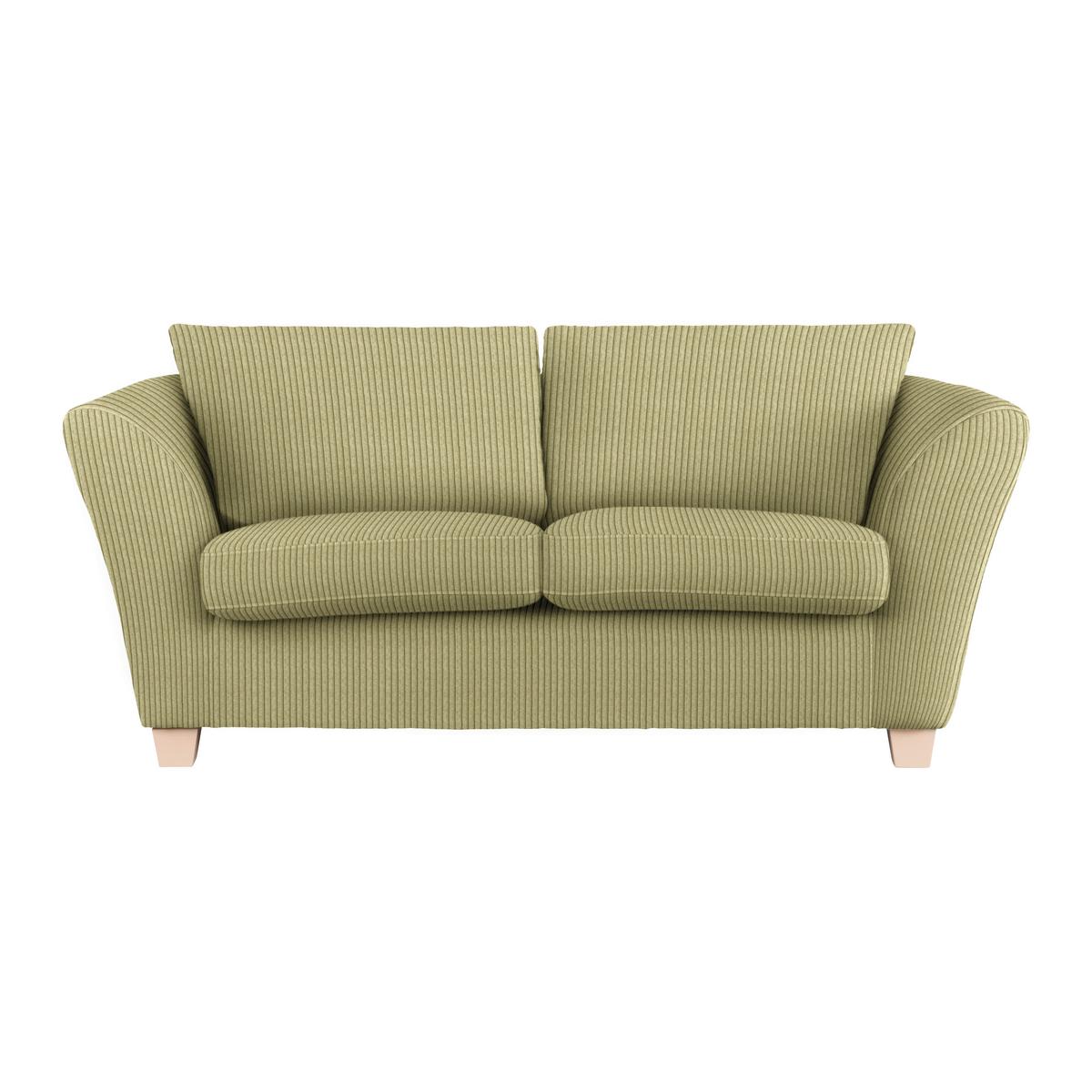 2-Sitzer-Sofa Devado Limette Cord - Limette/Naturfarben, Holz/Textil (190/70-85/95cm) - Mömax