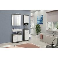 Badezimmer Scout 4-tlg. ca. 97 cm Anthrazit/Weiß - Weiß Hochglanz, MODERN, Holzwerkstoff/Kunststoff (97cm) - MID.YOU