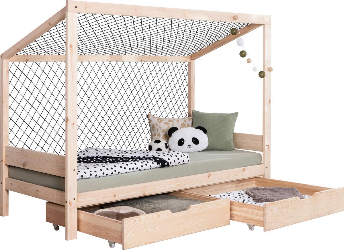 Stauraumbett Holz Fußball ca. 97x213 cm Kiefer - Naturfarben, MODERN, Holz (90/200cm) - MID.YOU