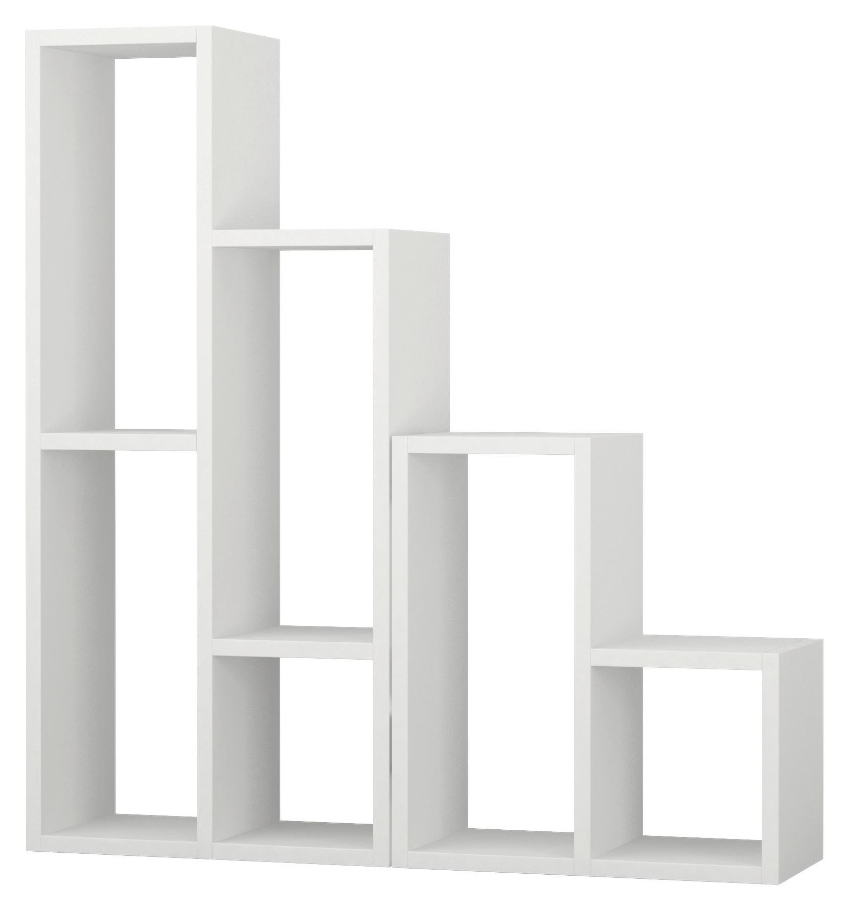 Regal Sule - bela, Design, leseni material (42/89/20cm) - Livetastic