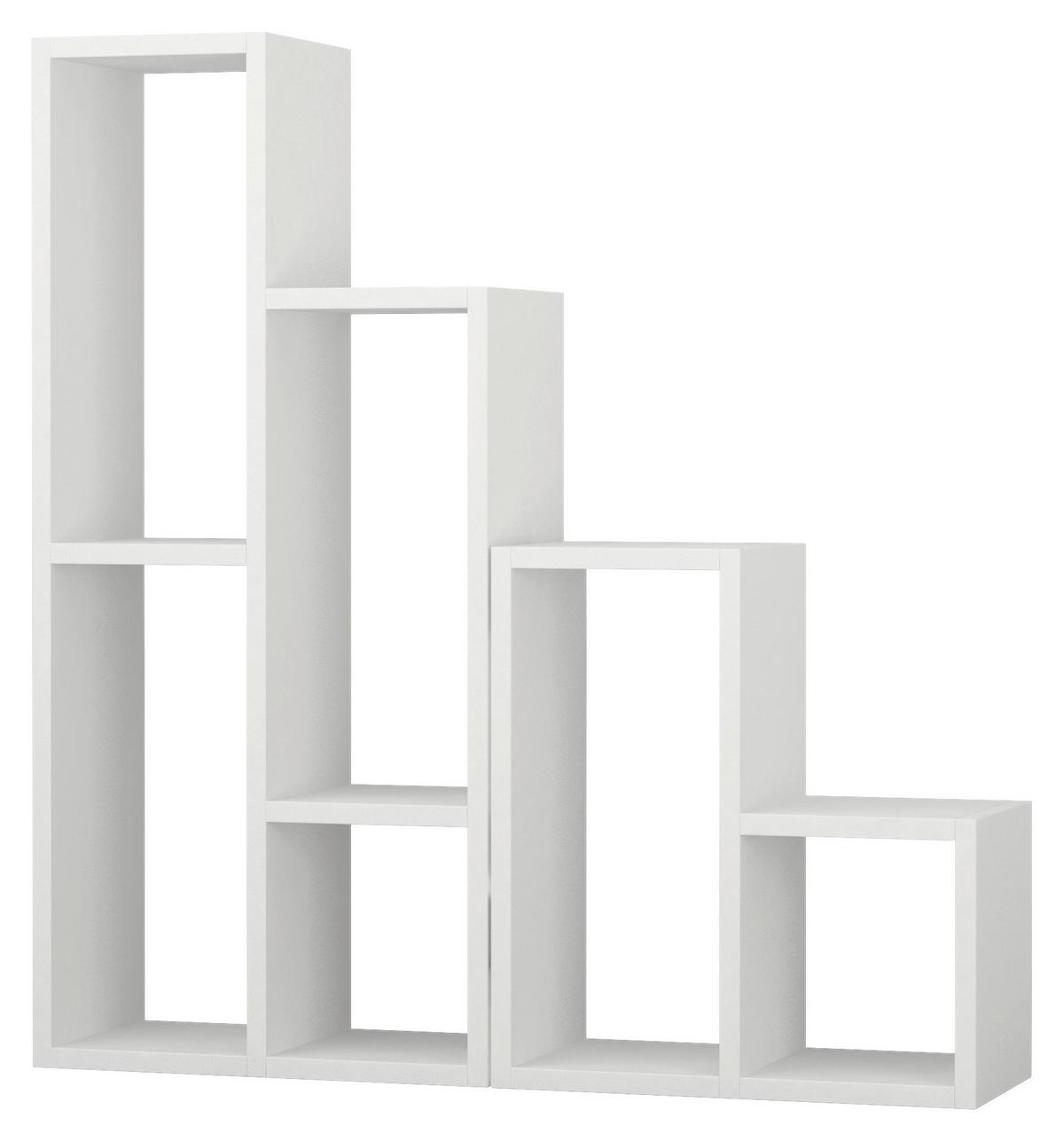 Regal Sule - bela, Design, leseni material (42/89/20cm) - Livetastic
