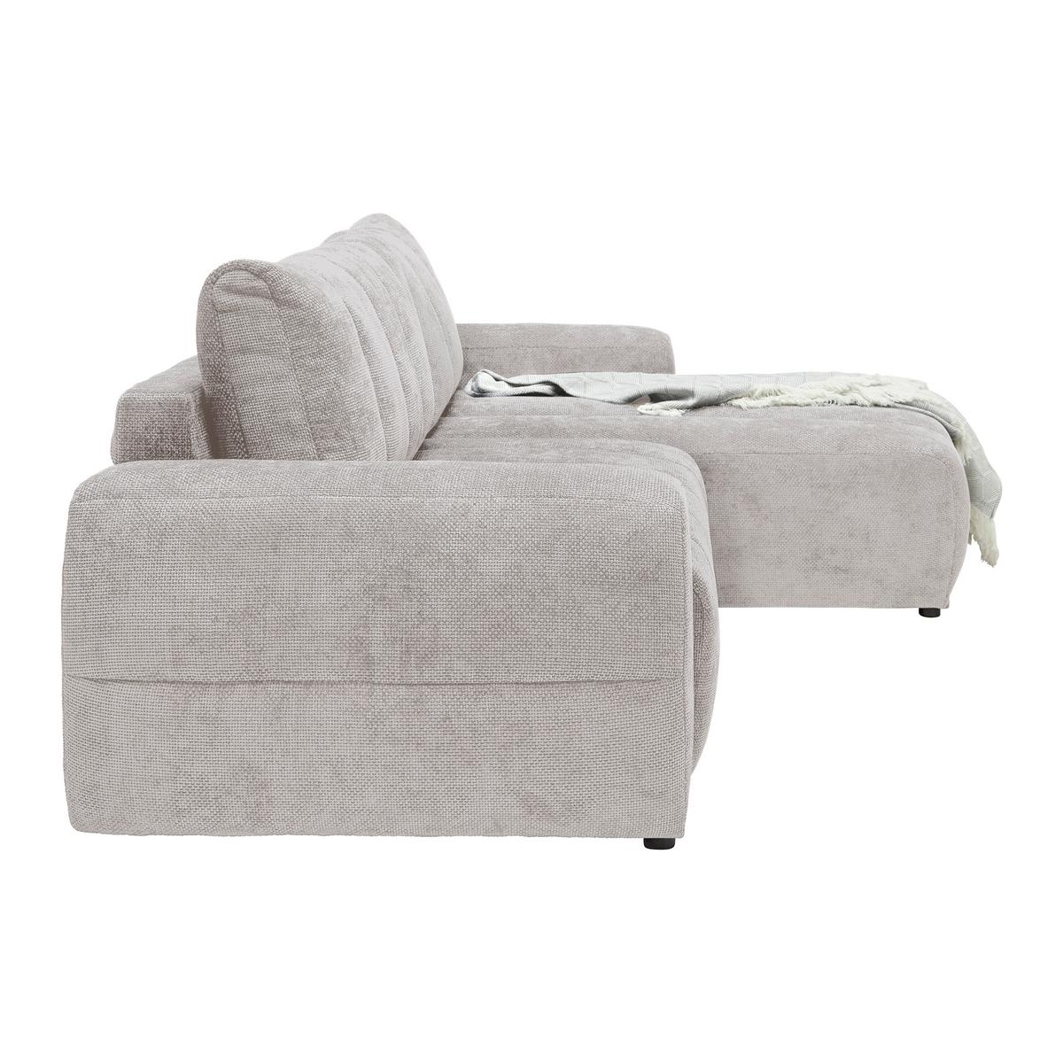 Wohnlandschaft Bolonia Beige - Schwarz Hochglanz/Beige, MODERN, Textil/Metall (273/93/166cm) - Mömax