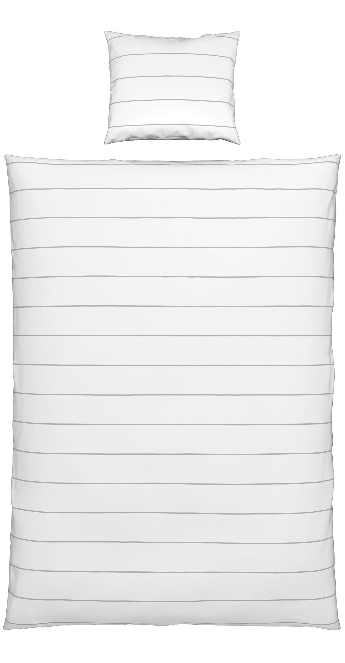 WENDEBETTWÄSCHESET KIRA WENDE COOLTEX - Weiss/Grau, Modern, Textil (160/210cm) - Modern Living