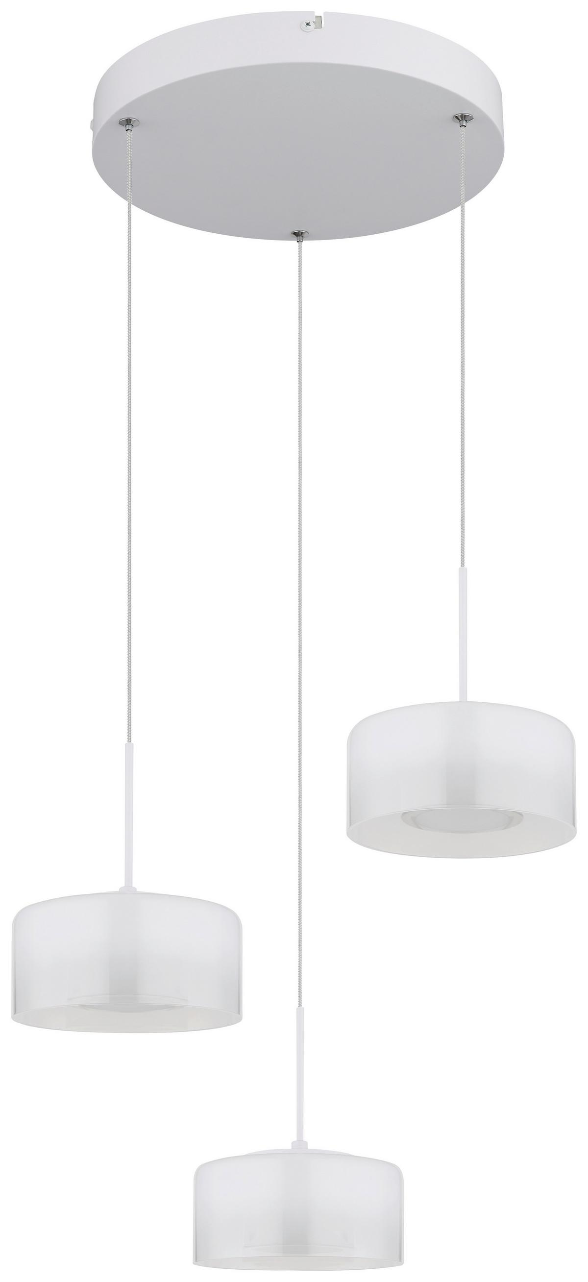 Hängeleuchte Lunouia Weiß max. 18 Watt - Weiß, Basics, Glas/Kunststoff (40/150cm)