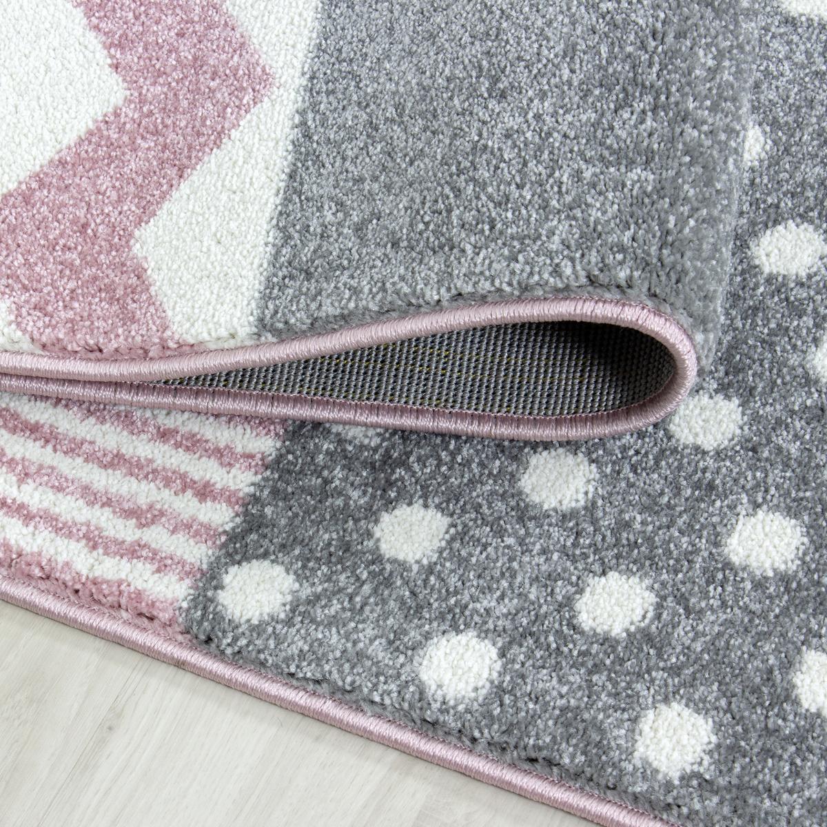 Kinderteppich Kids Grau/Weiß/Pink ca. 120x170cm - Pink/Weiß, Trend, Textil (120/170cm)