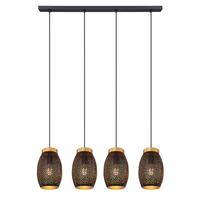 LAMPA WISZĄCA PIBER - czarny/kolor złoty, Design, tworzywo sztuczne/metal (90/15/120cm) - Novel