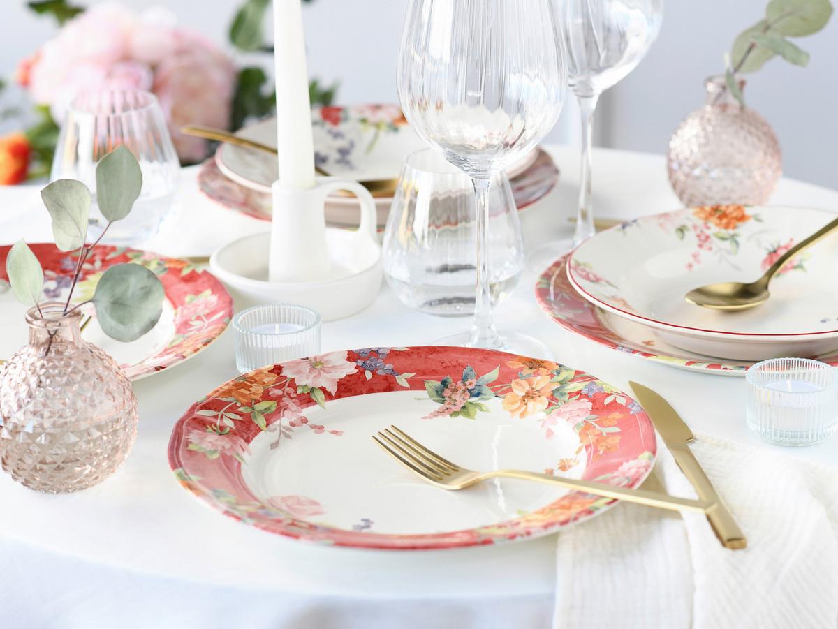 Jedilni Servis Crimson Bunt, 12-Delni - večbarvno, Basics, keramika