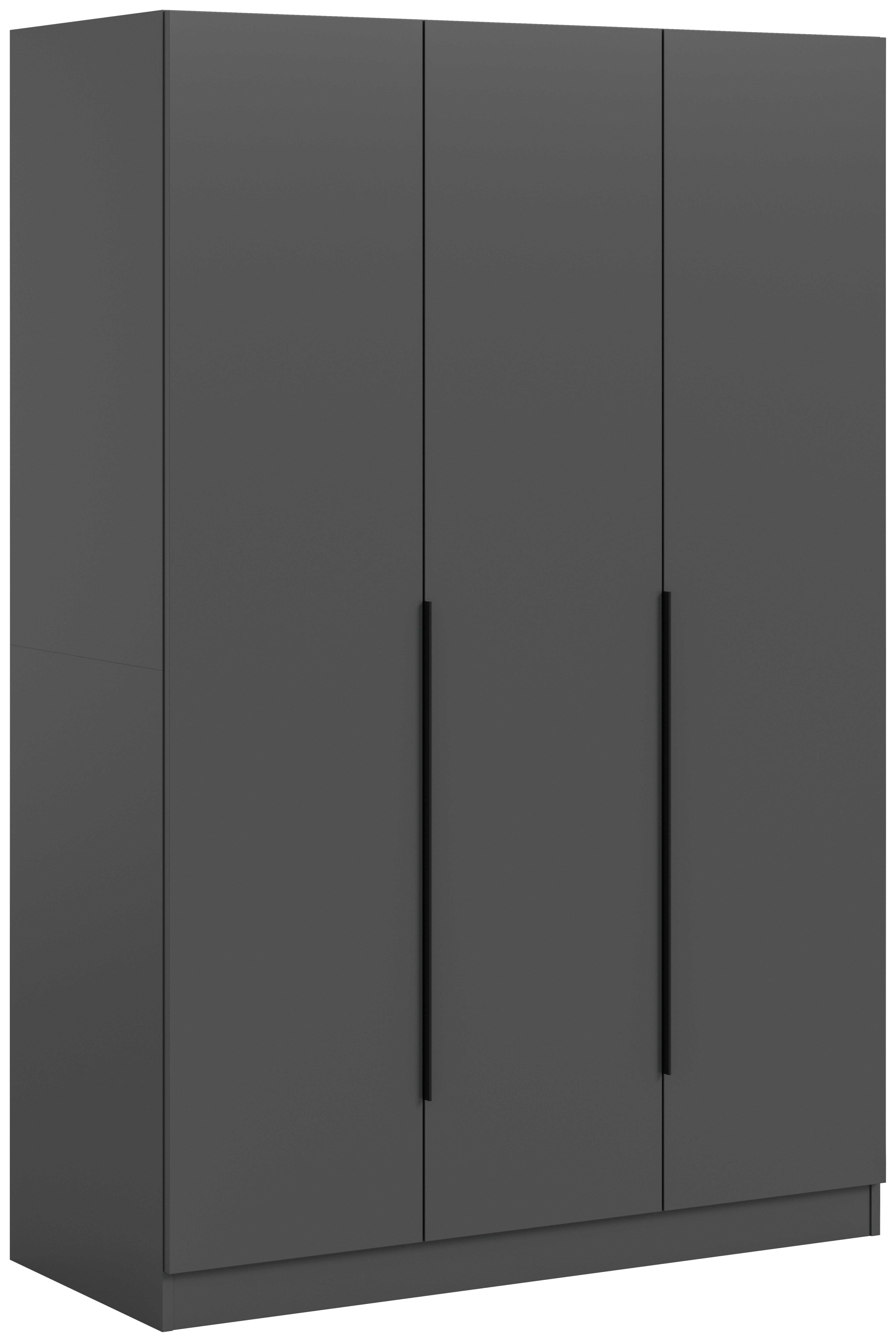 Drehtürenschrank KOPENHAGEN ca.120x181x52cm Anthrazit - Anthrazit/Schwarz, MODERN, Holzwerkstoff/Kunststoff (120/181/52cm) - MID.YOU