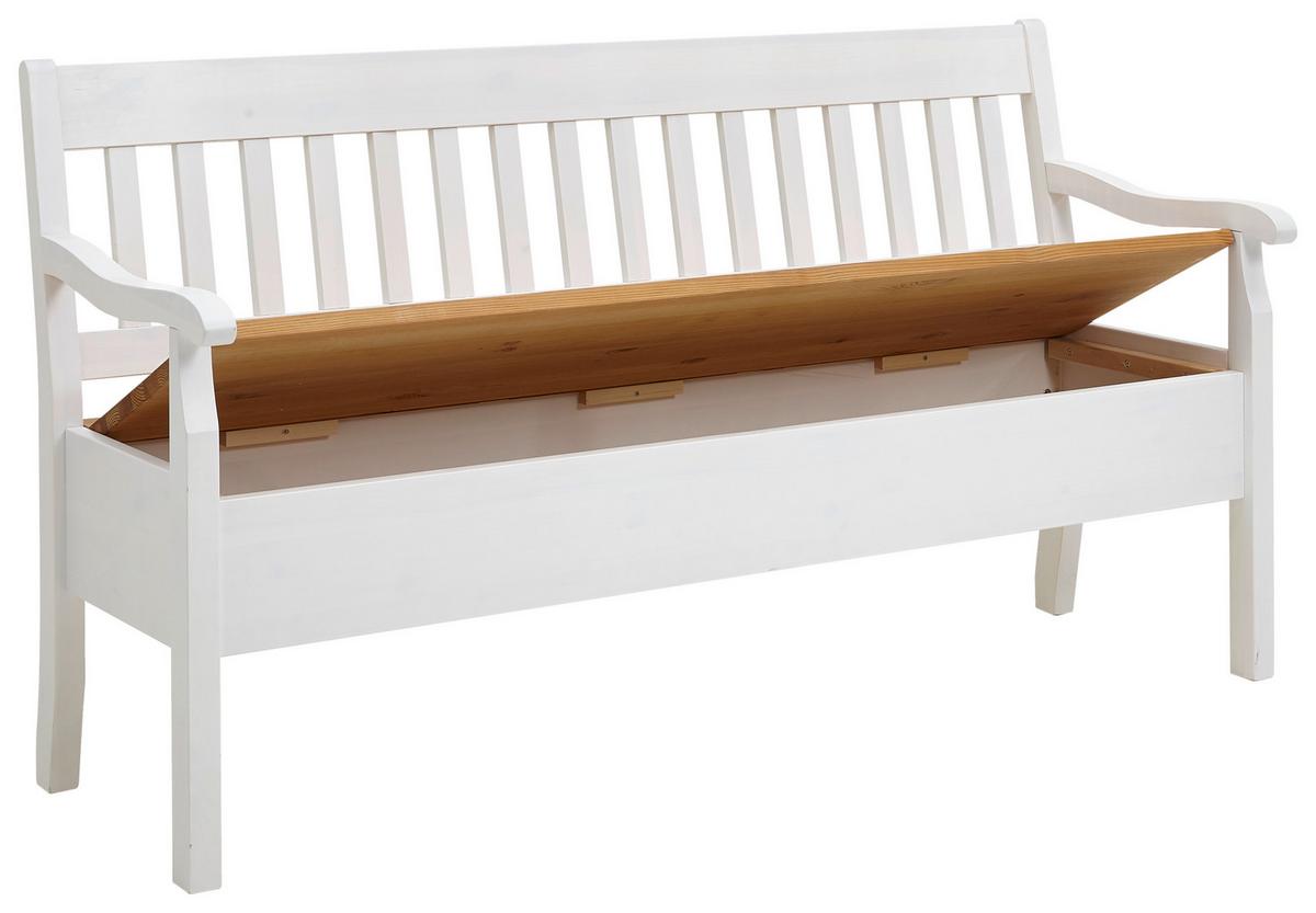 ŁAWKA BOSTON - biały/kolor ługowy, Romantik / Landhaus, drewno (169/93/58cm) - Boxxx