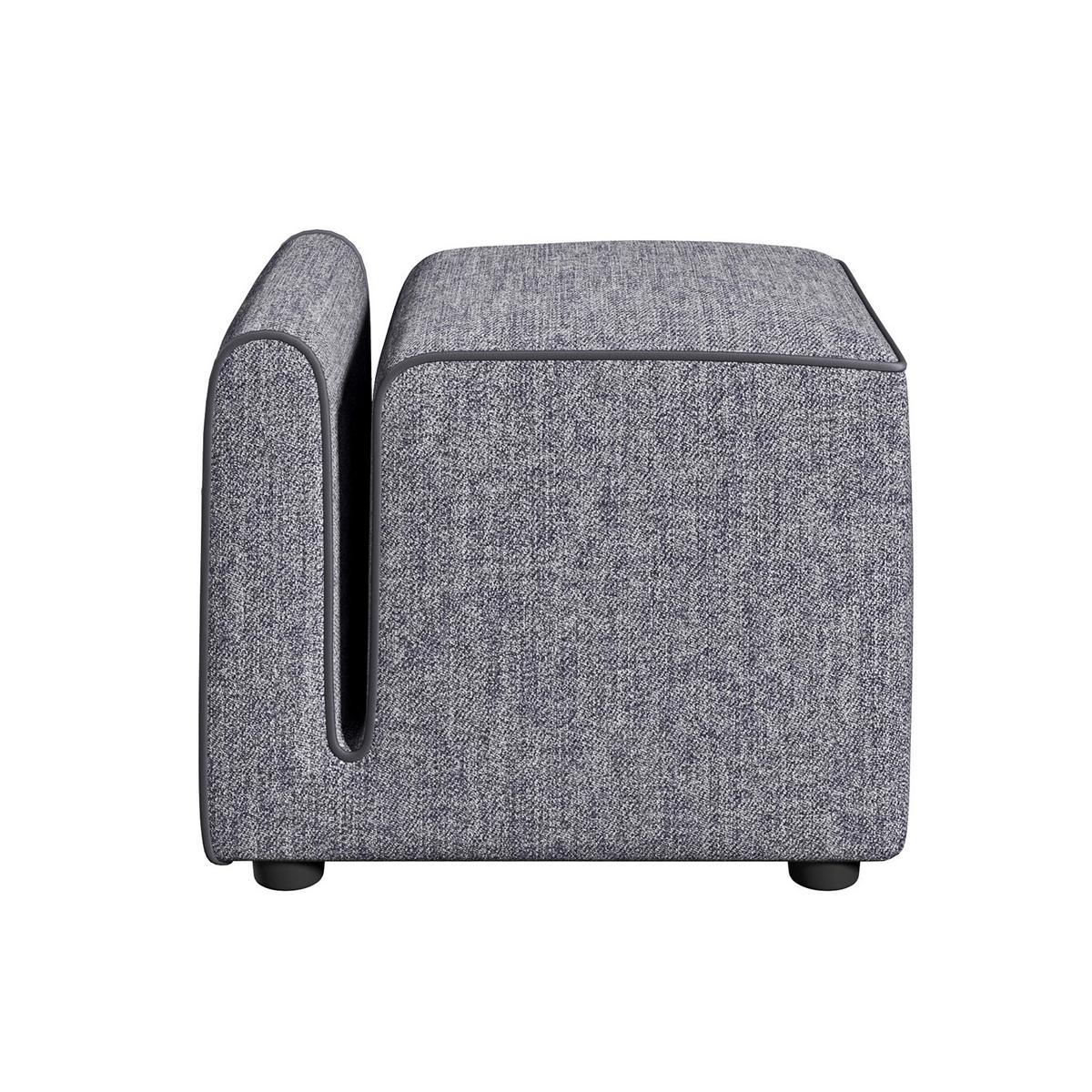 HOCKER PARIS FUßBANK - Grau, Design, Textil (53/43/42cm) - Livetastic