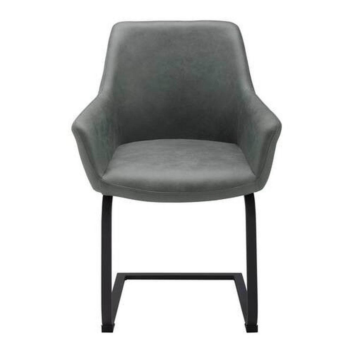 Schwingstuhl Pria Grün Mikrofaser Gepolstert - Schwarz/Grün, MODERN, Holz/Textil (61/85/62cm) - Bessagi Home