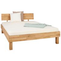 Bett aus Eiche massiv ca. 120x200cm - Eichefarben, KONVENTIONELL, Holz (120/200cm) - Based