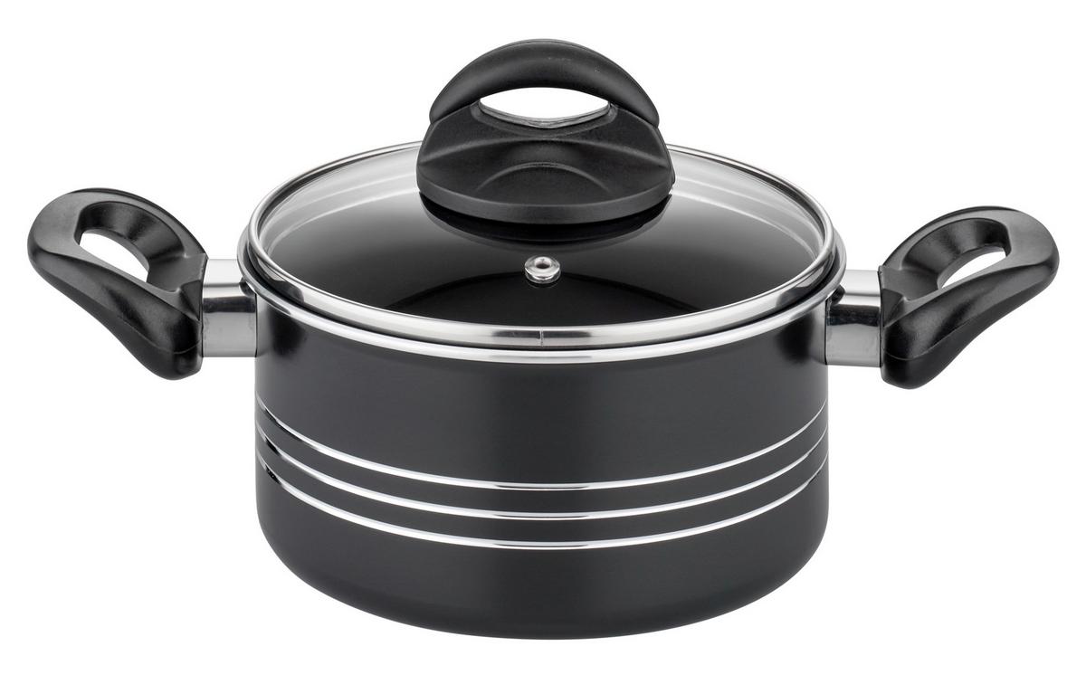 Set Posod S Kuhinjskimi Pripomočki Milano Nero - črna, Basics, kovina - GSW