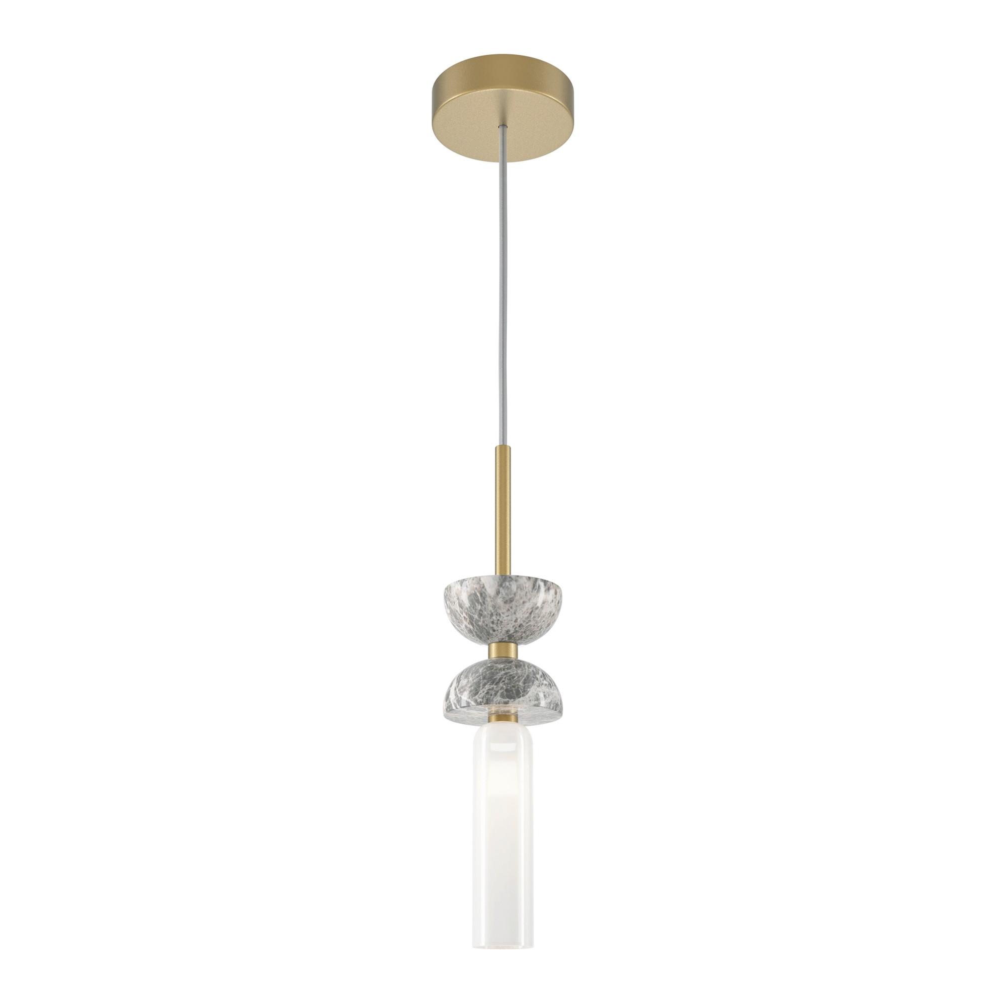 Pendelleuchte Mod178pl-01gr - Weiss/Goldfarben, Design, Stein/Metall (10/336.5cm) - MAYTONI
