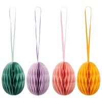 Dekohänger Paper I Gelb/Rosa/Flieder/Grün, 4 Stk. - Gelb/Pastellgrün, KONVENTIONELL, Papier (5/7/5cm) - Mömax