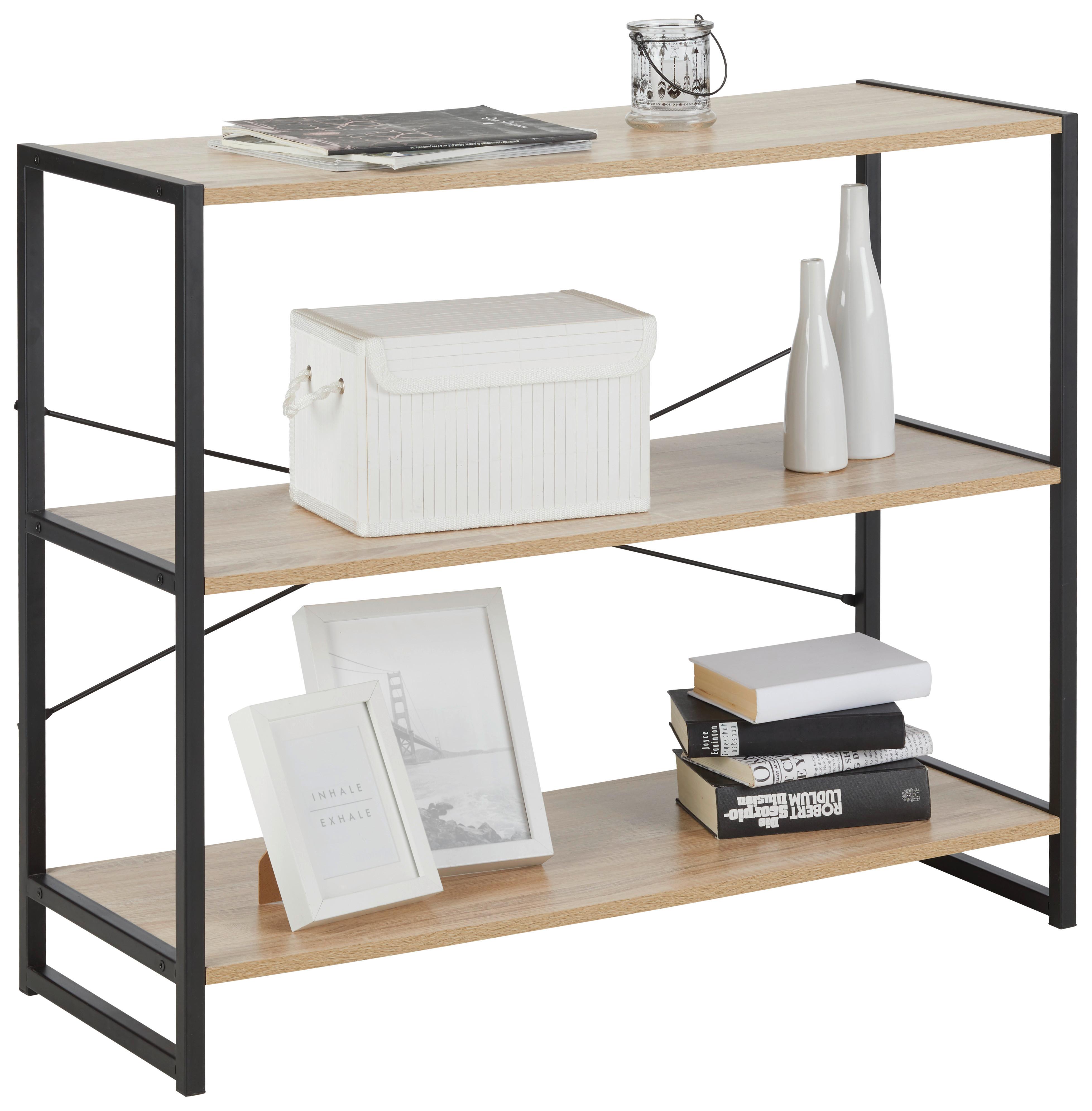 HYLLA BONO - Sonoma ek/svart, Modern, metall/trämaterial (95/79,2/35cm) - Mömax