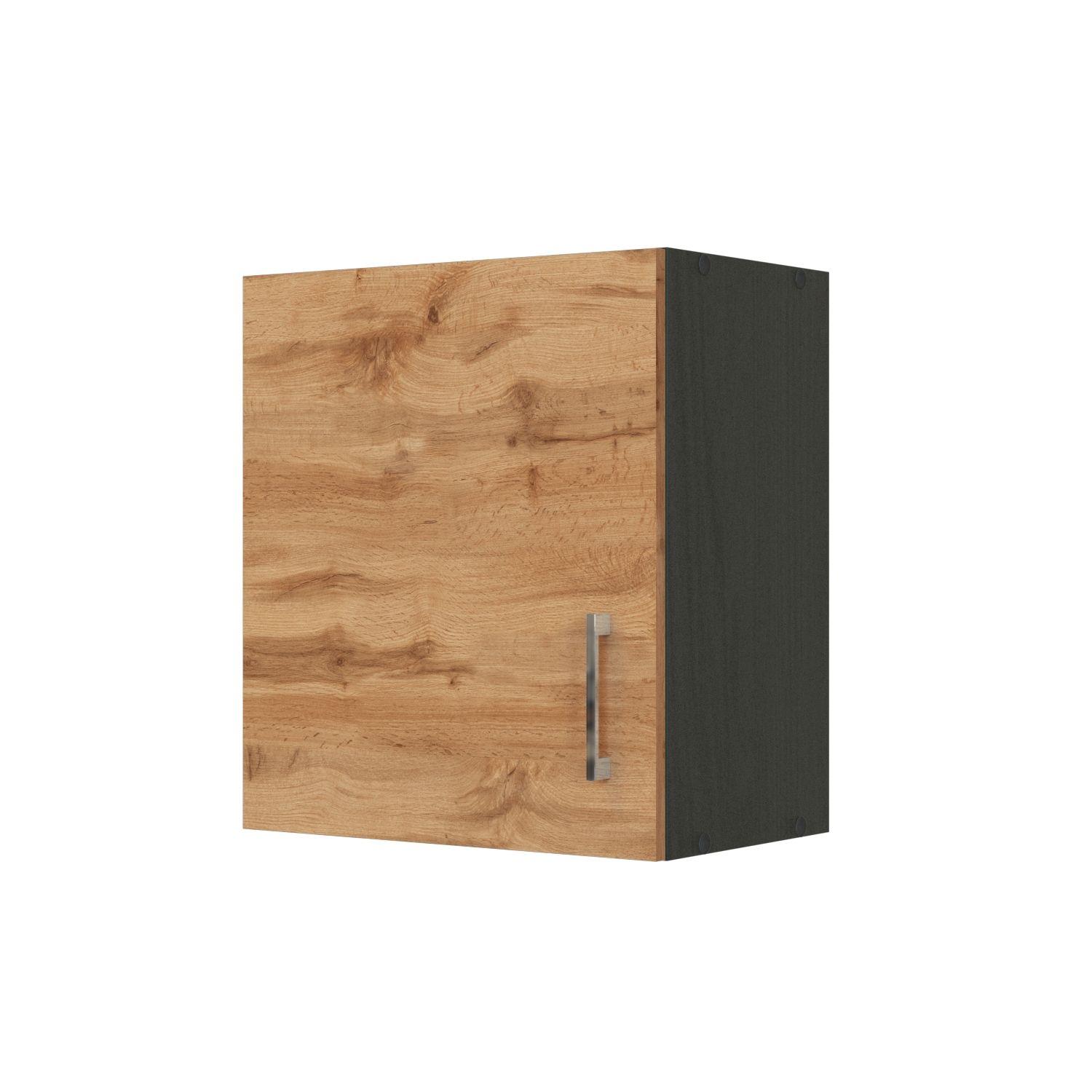 Held Küchenoberschrank ca. 50 cm Eiche/Anthrazit - Chromfarben/Anthrazit, MODERN, Holzwerkstoff/Metall (50/57/34cm) - Held