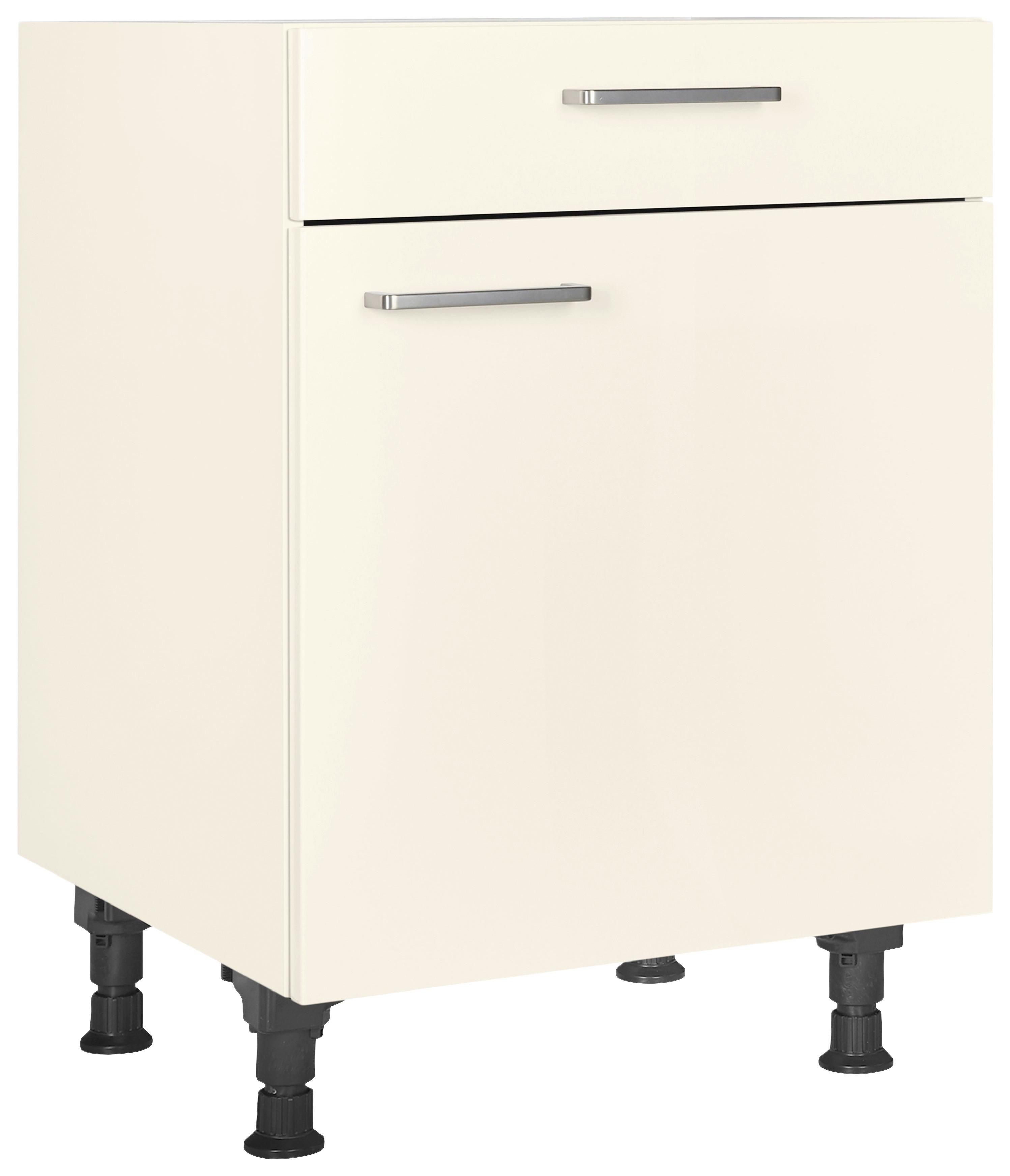 Schubkastenunterschrank Touch Magnolie - Edelstahlfarben/Magnolie, MODERN, Holzwerkstoff/Metall (60/87/56cm) - Nobilia