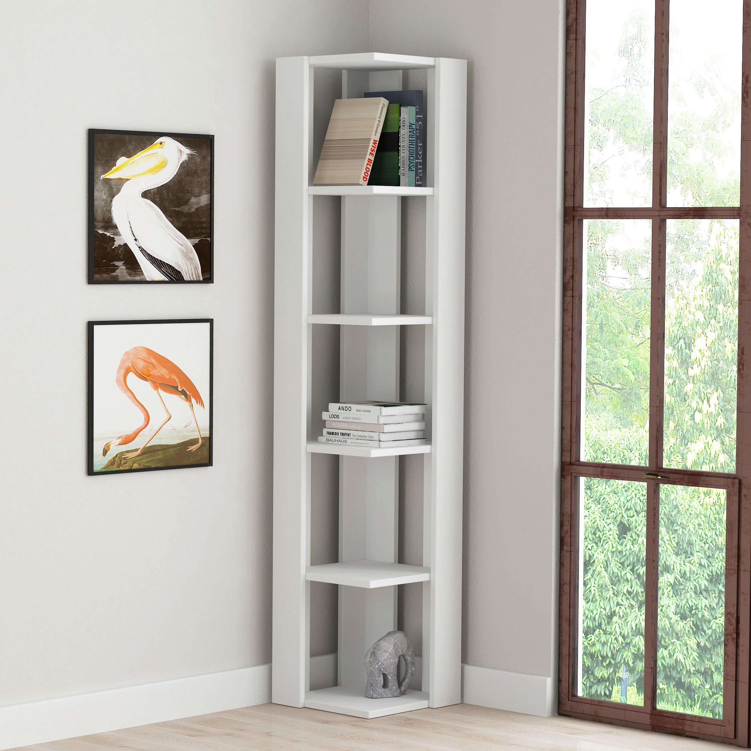 Kotni Regal Nati - bela, Design, leseni material (34/161/34cm) - Livetastic