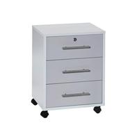 ROLLCONTAINER OFFICE EDITION - Silberfarben/Weiß, LIFESTYLE, Holzwerkstoff/Metall (44/58/40cm) - MID.YOU