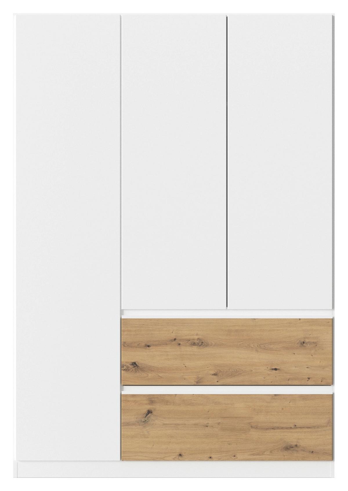 Omara S Klasičnimi Vrati Costa, Bela, Barva Hrasta - bela/hrast artisan, Moderno, leseni material (136/197/54cm) - Rauch Möbel