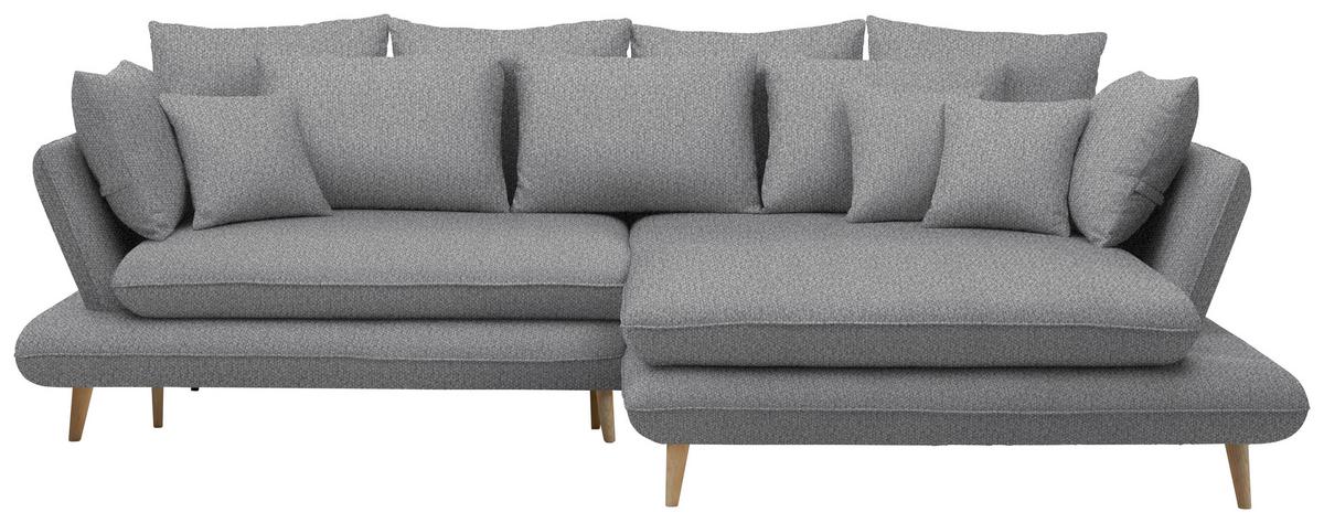 Kutna Garnitura Monte - siva/prirodne boje, Romantično / ladanjski, tekstil/drvo (283/181cm) - Premium Living