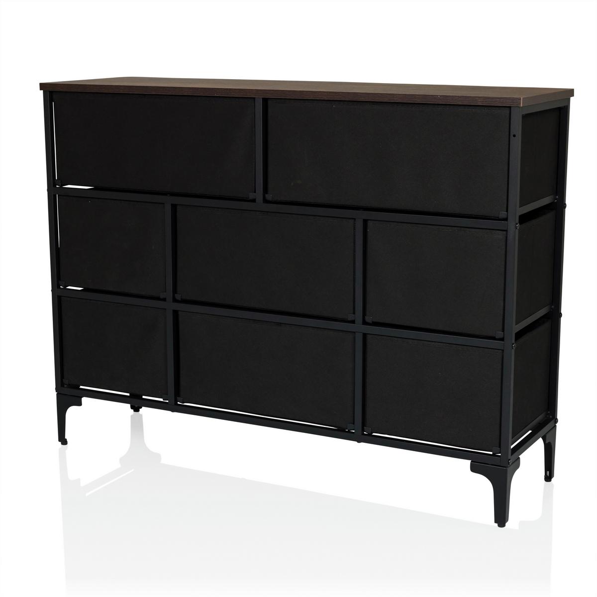 Komoda Ameriko B, Večbarvno - črna/večbarvno, Moderno, kovina/tekstil (102,5/77,5/30cm) - MID.YOU