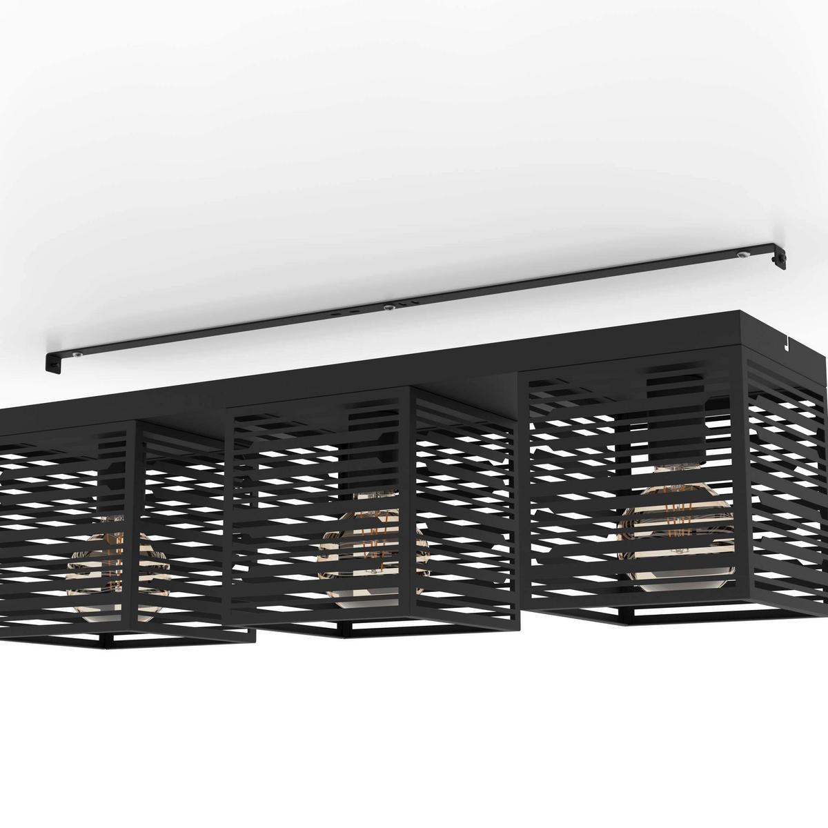 Deckenleuchte 900357_piedritas - Schwarz, Design, Metall (73/18/20,5cm) - Eglo