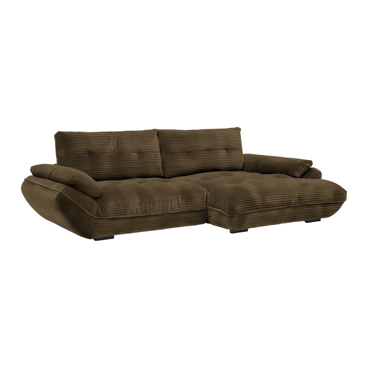 Wohnlandschaft Vivo Dunkelbraun - Dunkelbraun/Schwarz, Modern, Kunststoff/Textil (317/63/179cm) - Premium Living