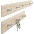 Hakenleiste in Eichefarben - Eichefarben, Holz/Metall (34/8/5cm) - MÖMAX modern living