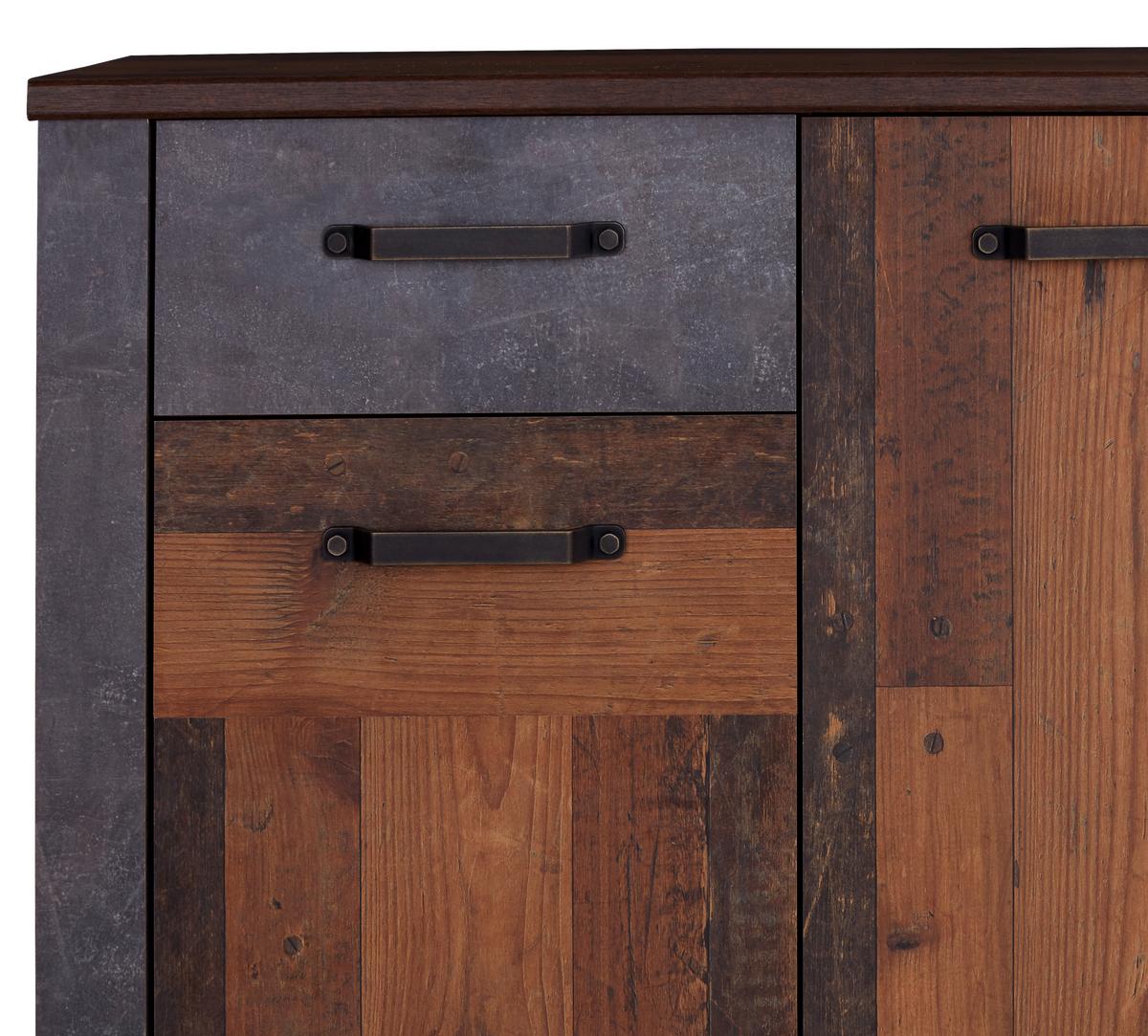 Comodă Ontario - culoare lemn stejar/gri, Trend, material pe bază de lemn (96/94/37cm) - Zandiara